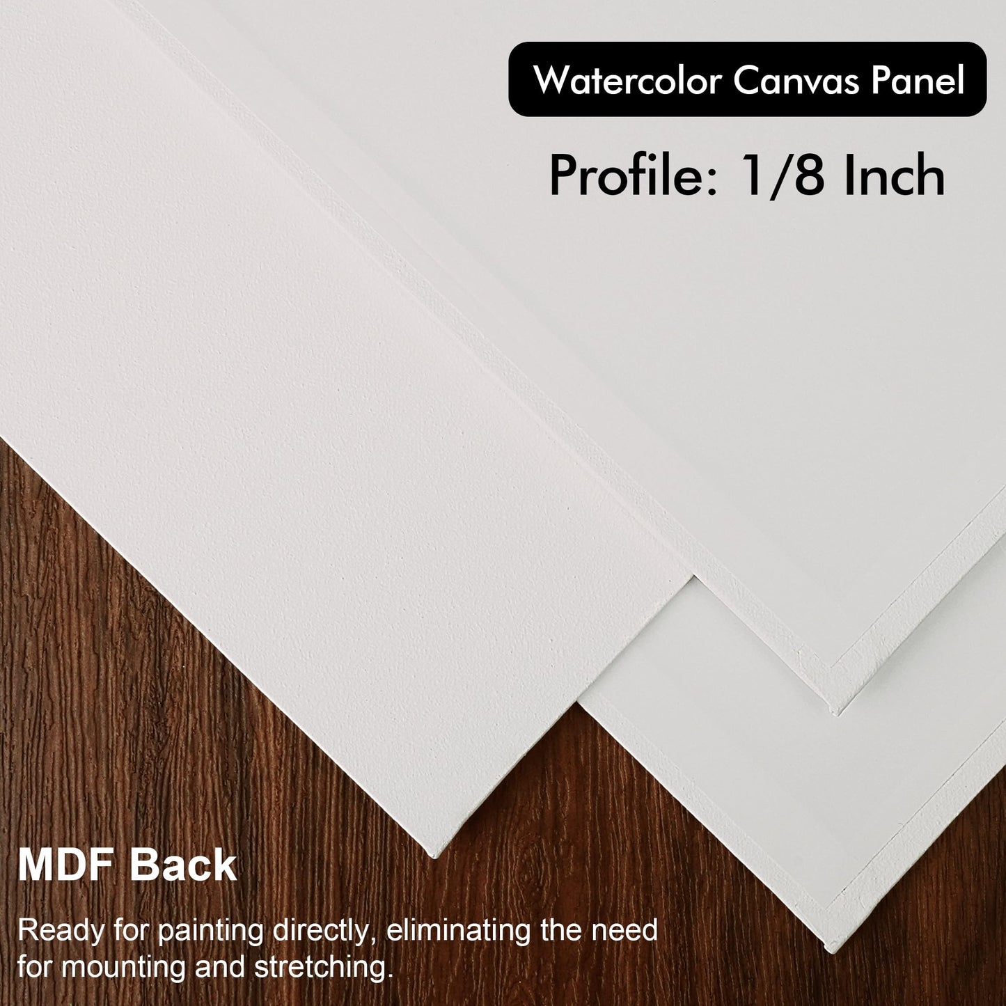 PHOENIX Watercolor Canvas Boards for Painting - 5x7 Inch/12 Pack, 100% Cotton Water Color Small Canvas Panels, 8 Oz. / 260g White Blank Medium Texture Flat Canvases for Water Based Paints