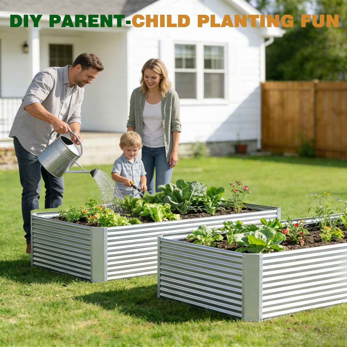 Annzoe 4 Pcs 6 x 3 FT Galvanized Steel Raised Garden Bed, Large Metal Planter Box with Rustproof Finish, Easy Assembly Outdoor Garden Box for Vegetables & Herbs