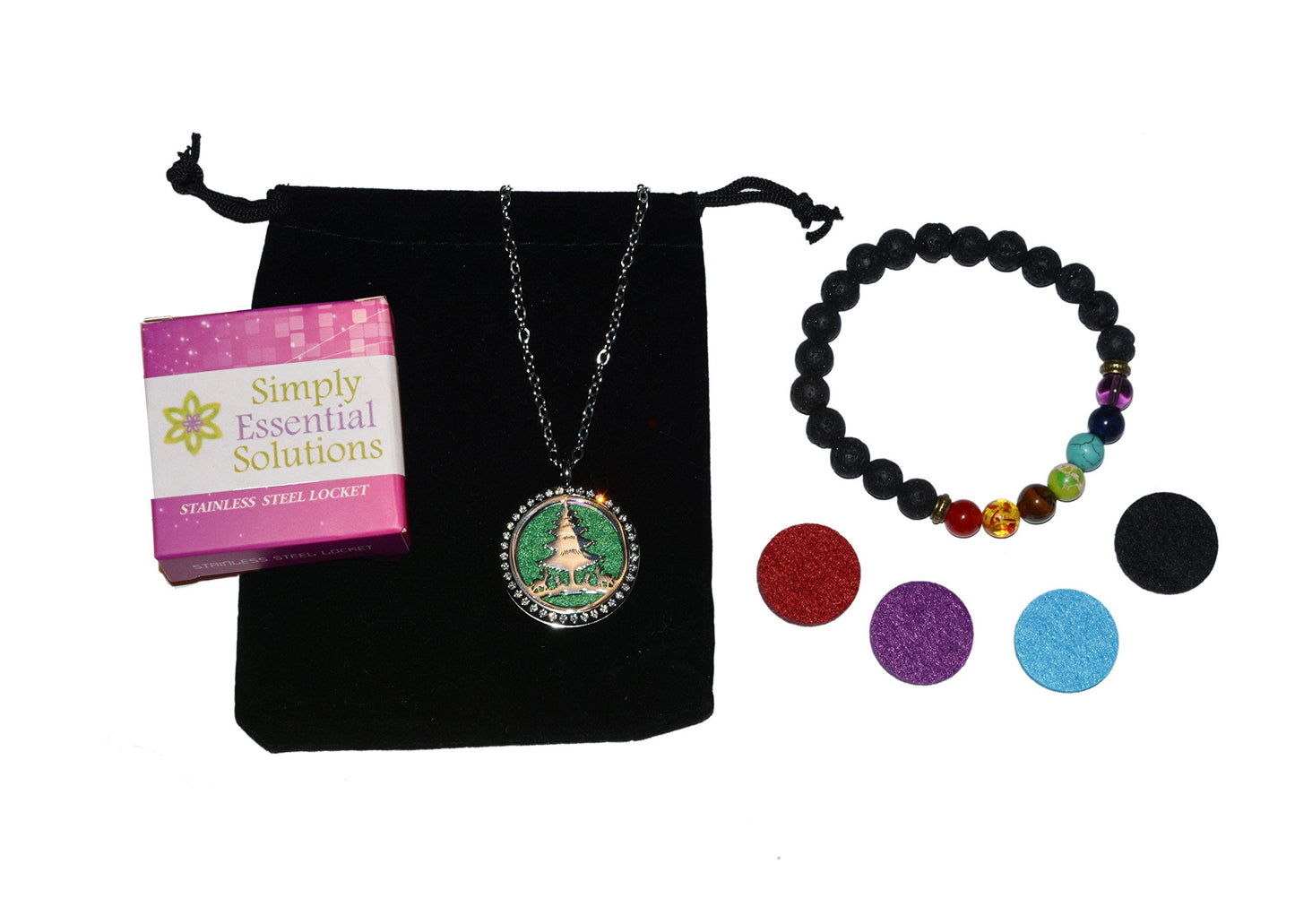 Aromatherapy Essential Oil Diffuser Stainless Magnetic Locket Christmas Tree Crystals