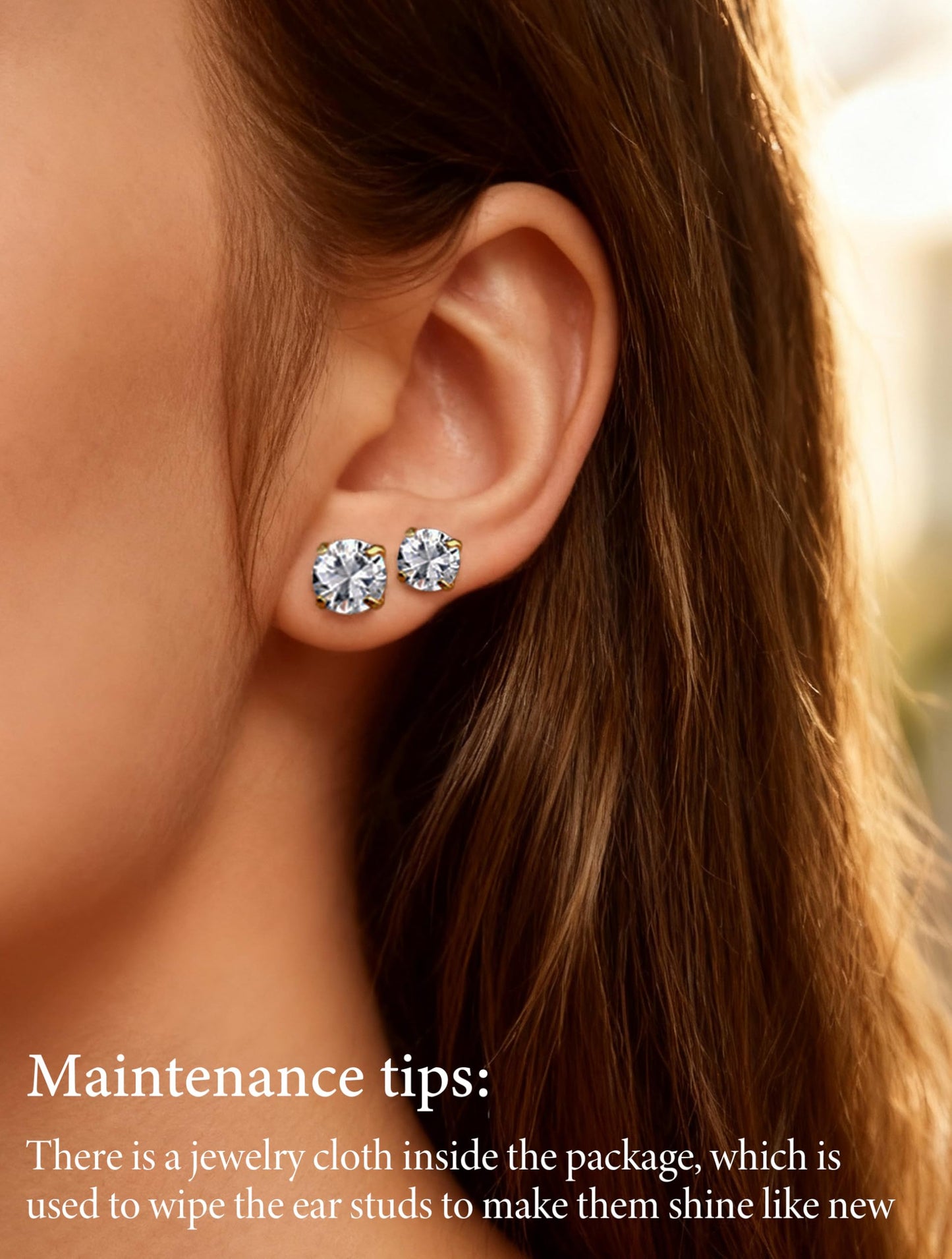 Arminor 7 Pairs 20G Stud Earrings for Women Men Hypoallergenic 316L Surgical Stainless Steel Earrings for Multiple Piercing | AAAAA+ Cubic Zirconia Earring Stacks with Butterfly & Silicone Backs