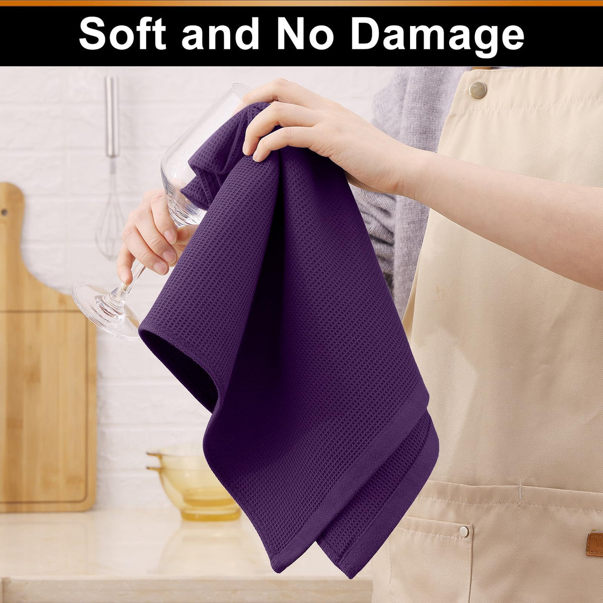 100% Cotton Waffle Weave Kitchen Towels (4 Count)