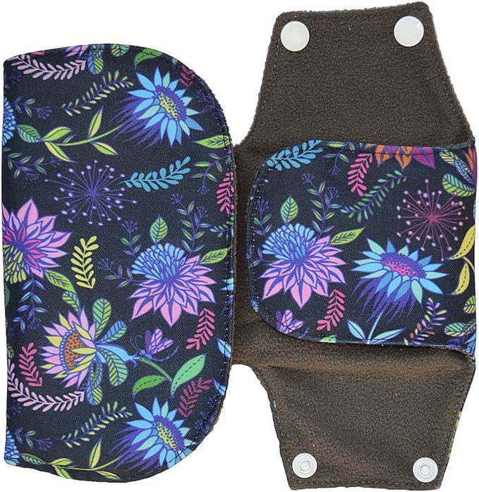 Washable Cloth Menstrual Pads/Mama Cloth/Reusable Sanitary Pads (Black Lace, 16 inch/Overnight)