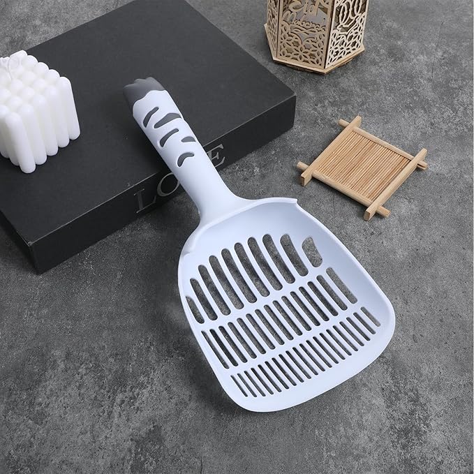 FdcZeyxior Cat Litter Scoop, Cat Scooper for Litter Box Cats and Dog Poop Collector Plastic Kitty Litters Scoop Deep Shovel with Thin Sifting Holes for Home Litters Box