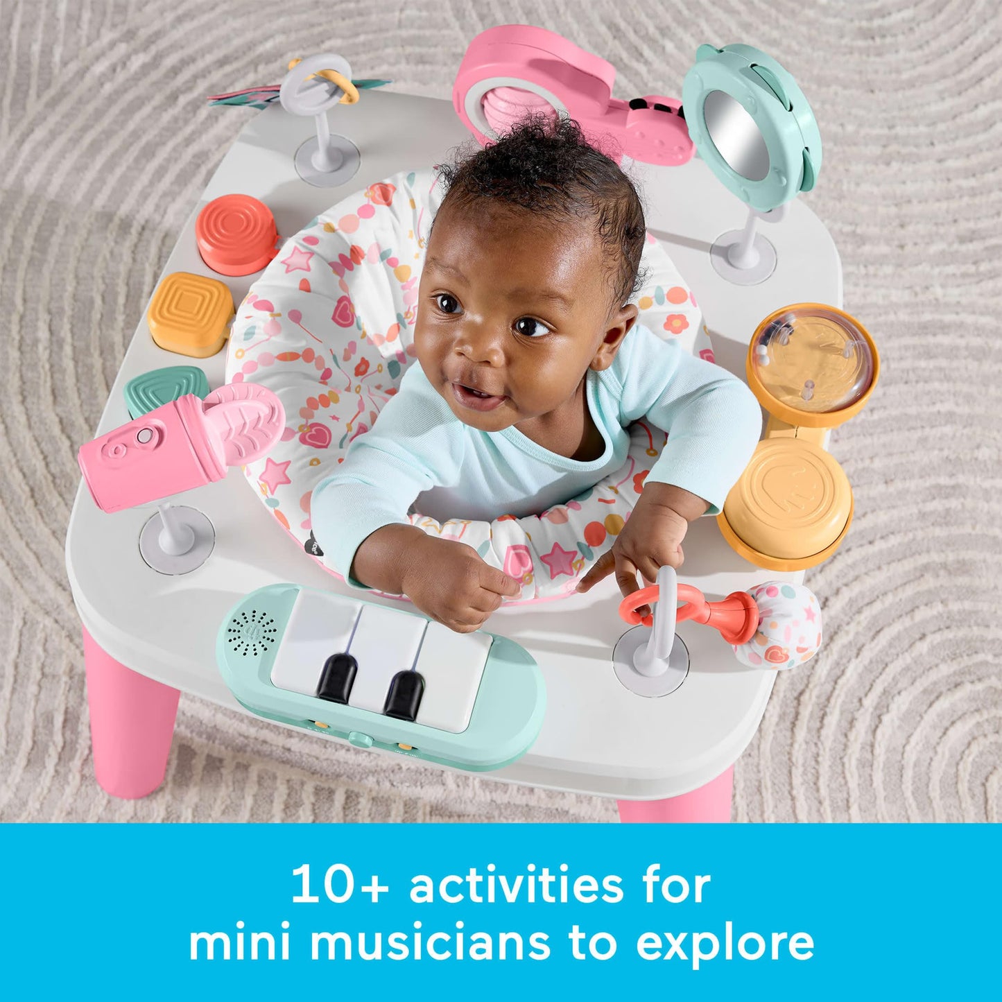 Fisher-Price Baby to Toddler Toy 3-in-1 Musical Moments Activity Center & Play Table with Music Lights & Developmental Activities
