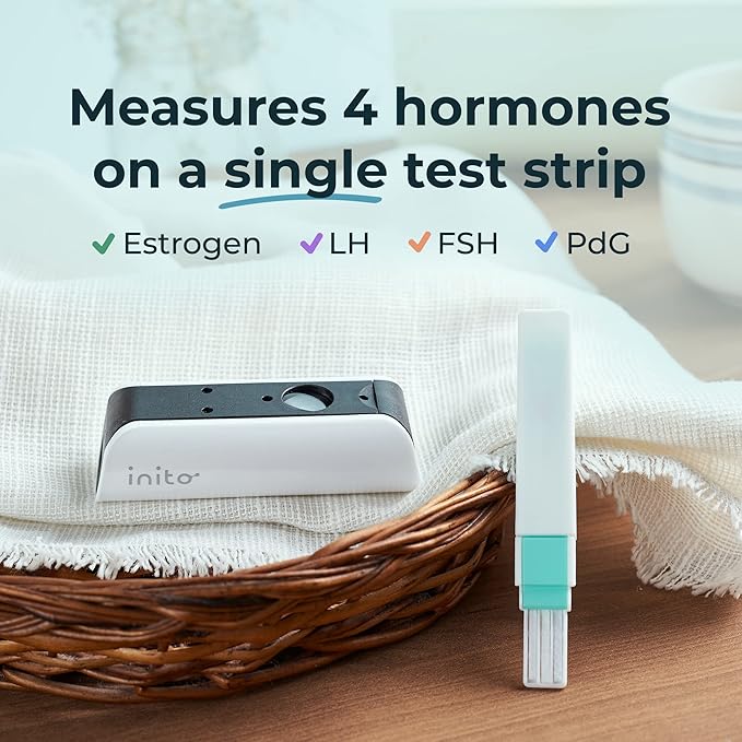 Inito Fertility Monitor & Hormone Tracker for Women | Estrogen, LH, PdG (Urine Metabolite of progesterone), FSH | Track and Confirm Ovulation | Includes 15 Test Strips (iPhone 16 Pro Max)