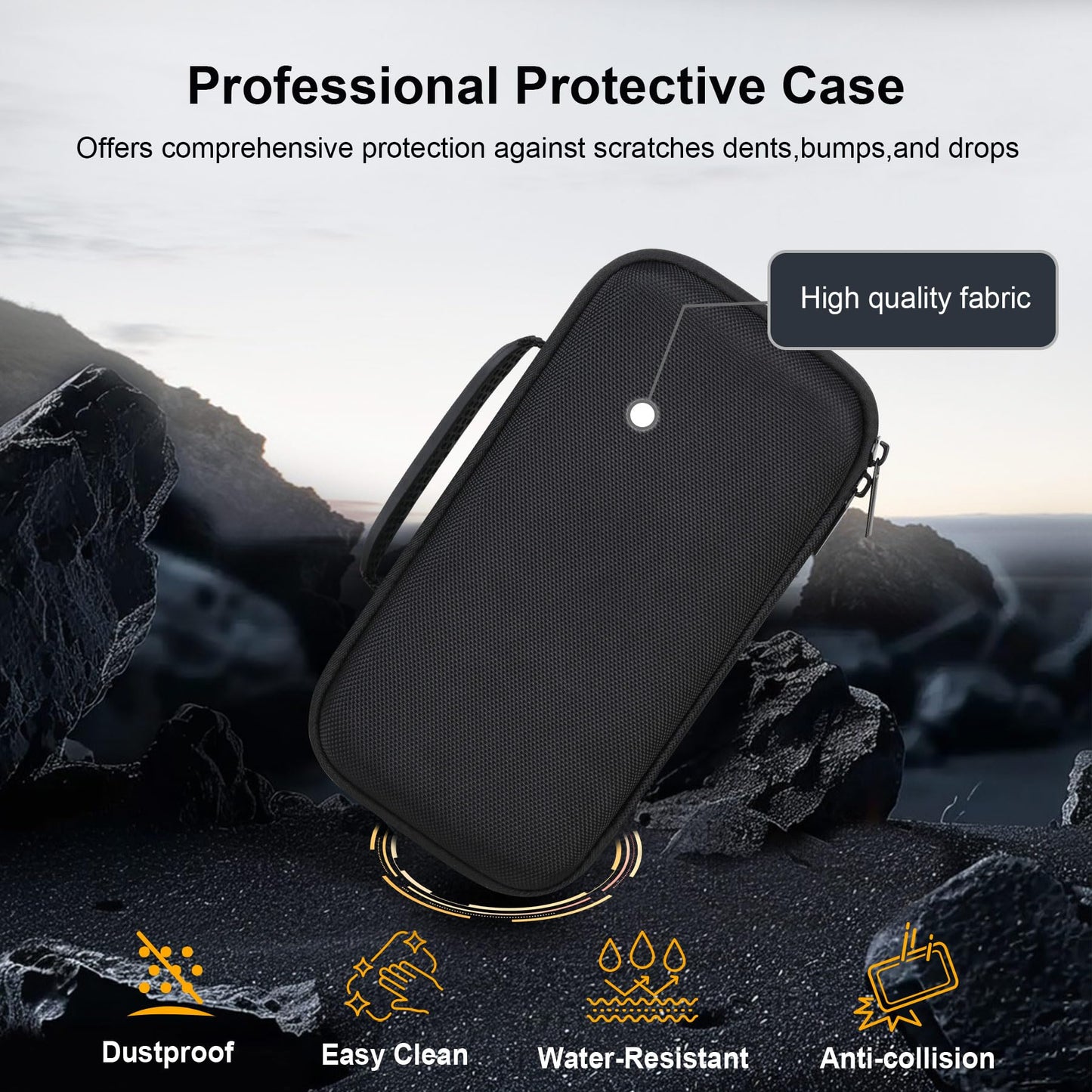 RAIALL Hard Travel Case for Sony ULT Field 3 Wireless Portable Bluetooth Speaker, Sony ULT Field 3 Protective Carrying Storage Bag, Extra Mesh Pocket for Shoulder Strap and USB Cable, Black