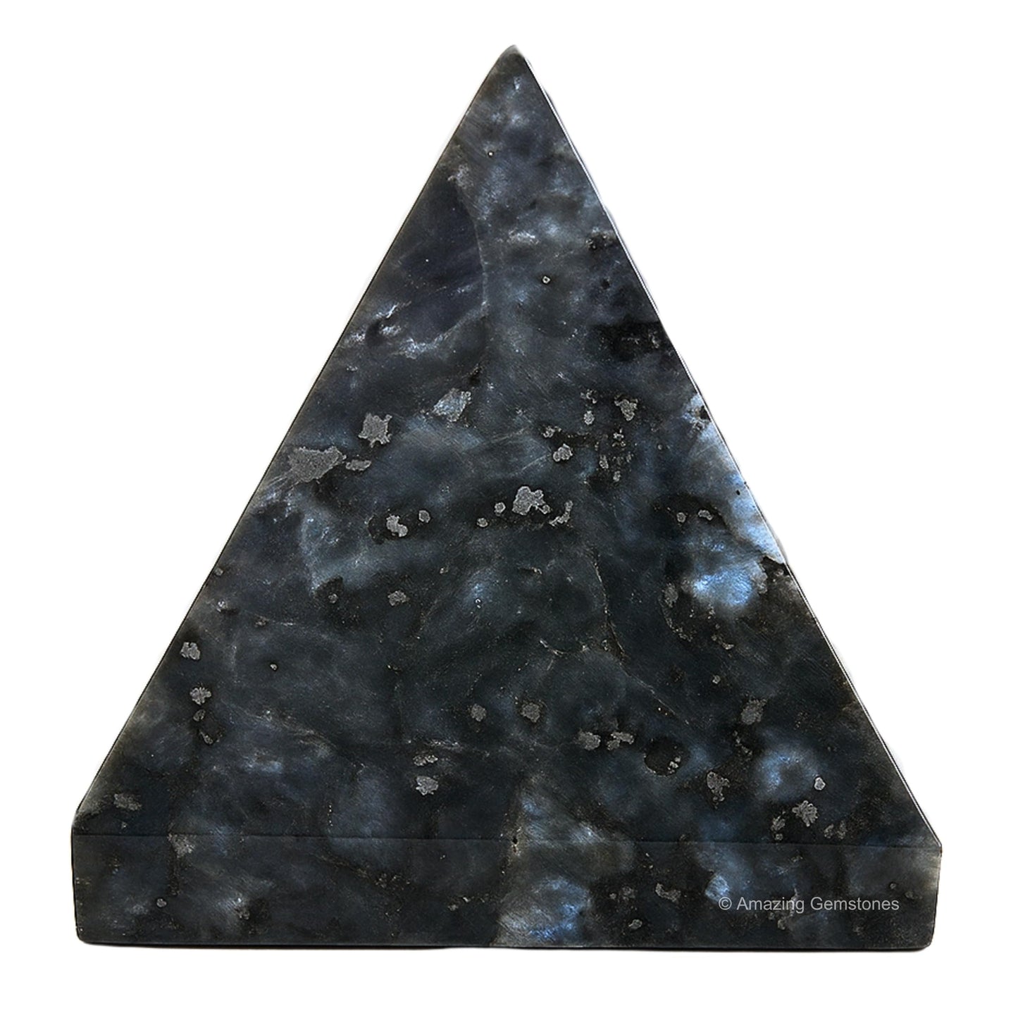 Amazing Gemstone Larvikite Pyramid Crystal Healing Stones - 2" Great Pyramid Figurine of Natural Stone Pyramid for Meditation, Reiki, Chakra Balancing and Crystal Pyramids Grid