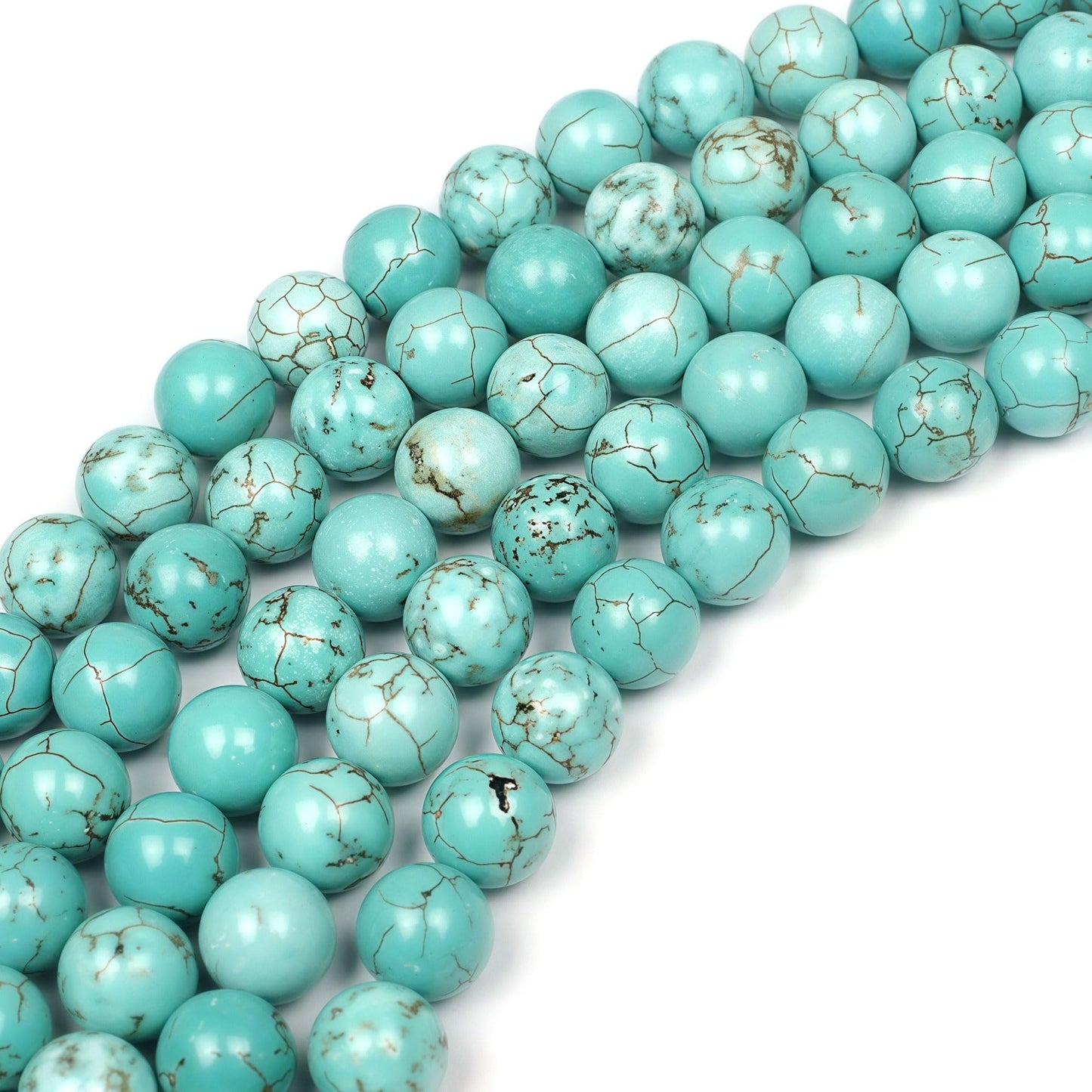 MJDCB Best Sellers Stone Beads Turquoise Round Loose Beads for Jewelry Making DIY Bracelet Necklace (10mm)