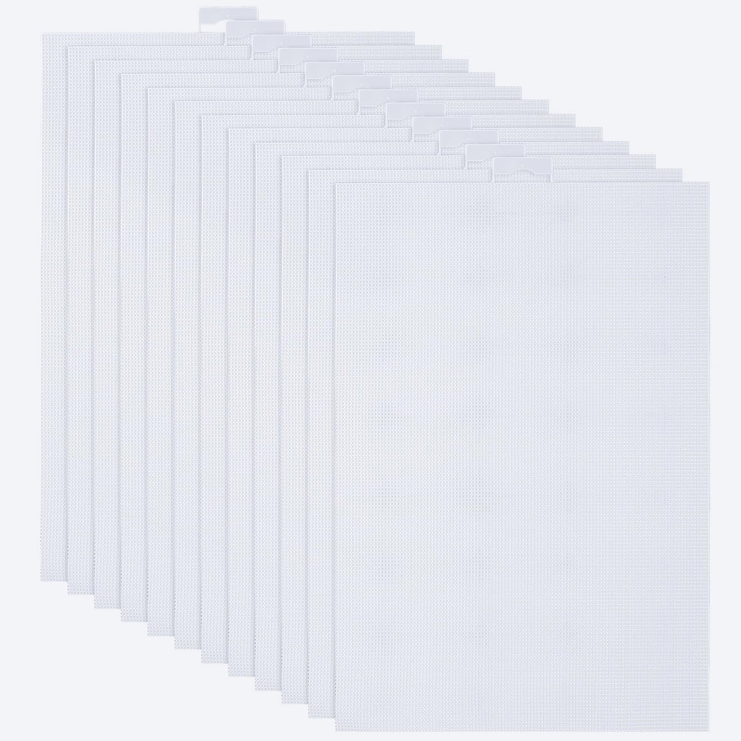 ABuff 12PCS 14 Count Plastic Mesh Canvas Sheets, 14 CT Perforated Plastic Stitching Canvas Cross Stitch PlasticMesh Canvass for Embroidery, Crafts DIY Crochet Projects, 8.2 X 11 Inch, White