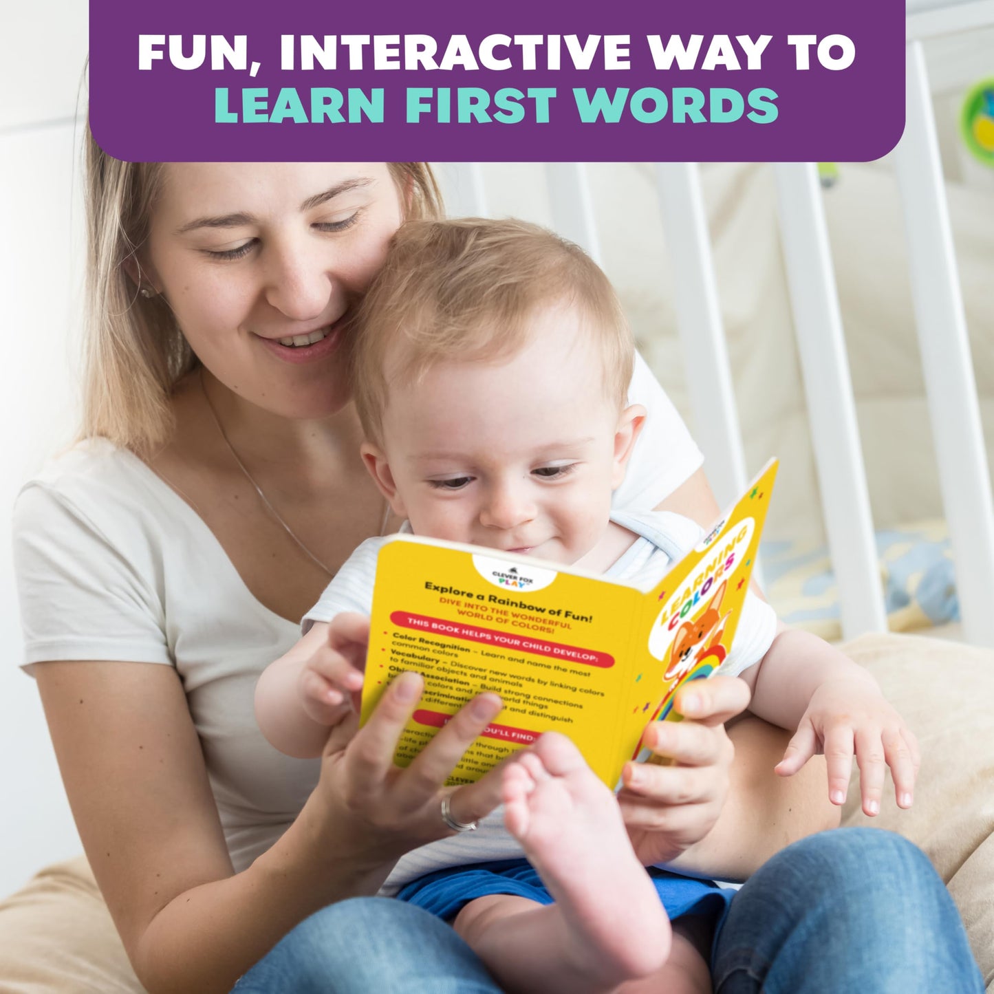 Clever Fox Play Smart Toddler Box for Kids Ages 1-3 – 8-Piece Learning Toy with Interactive Activity Books & Flashcards – Pre-K Speech Therapy, Vocabulary & Language Activities for 1, 2, 3 Year Olds