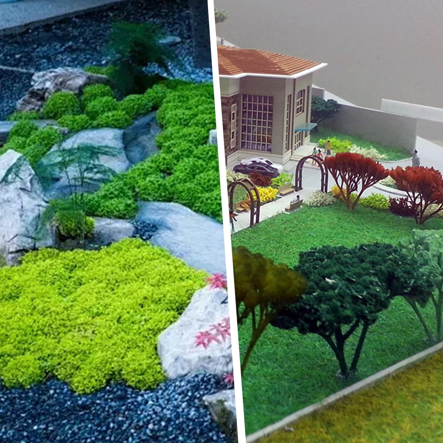 Warmtree Miniature Basing Material, Battlefields Basing Set, Static Grass Bushy Tufts Miniature Flowers Basing Glue for Train Railroad Scenery Military Layout Model and Diorama Supplies
