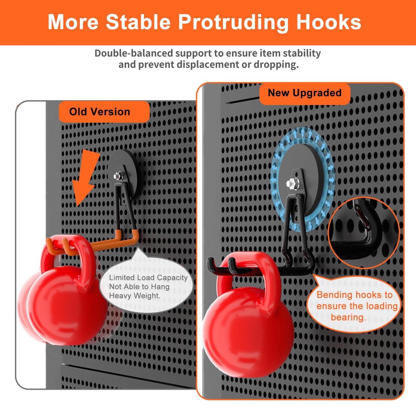 ENUODA Strong Magnetic Hooks Heavy Duty Upgraded Large Magnet Garage Hooks, Magnetic Tool Holder for Container, Locker, Container, Garden Tool, Toolbox, Power Tool, Broom, 2PCS