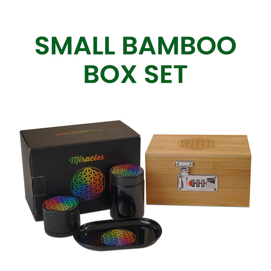 Miracles Bamboo Storage Box - Decorative Storage Box with Lid and Combo Lock - Bamboo Box with Accessories for Making Tea and Storing Herbs and Spices, Stronger Than the Wooden Box
