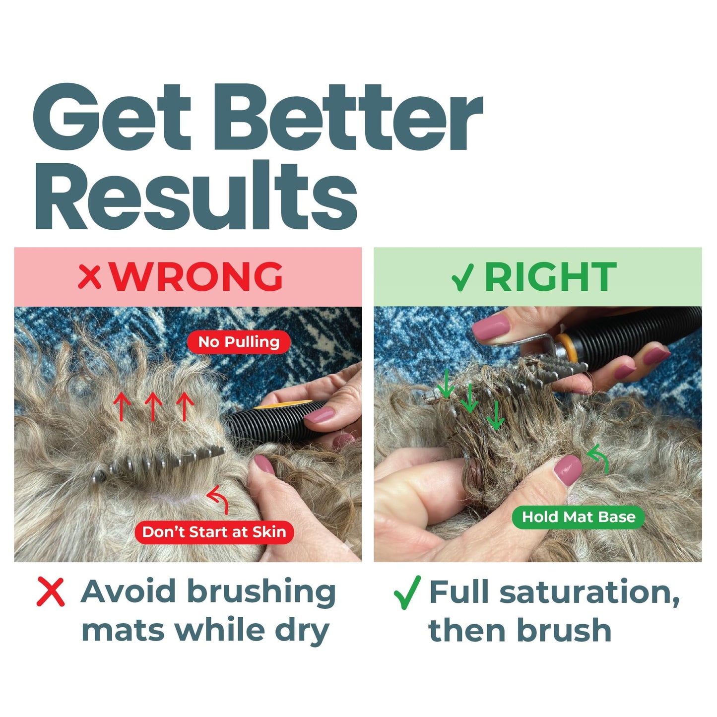 Rake Brush for Dogs, Dematting Tool for Goldendoodles, Poodles & Doodles – Rescue Essential with Long Smooth-Edged Teeth for Thick Coats, Deshedding & Mat Remover – Skip the Groomer