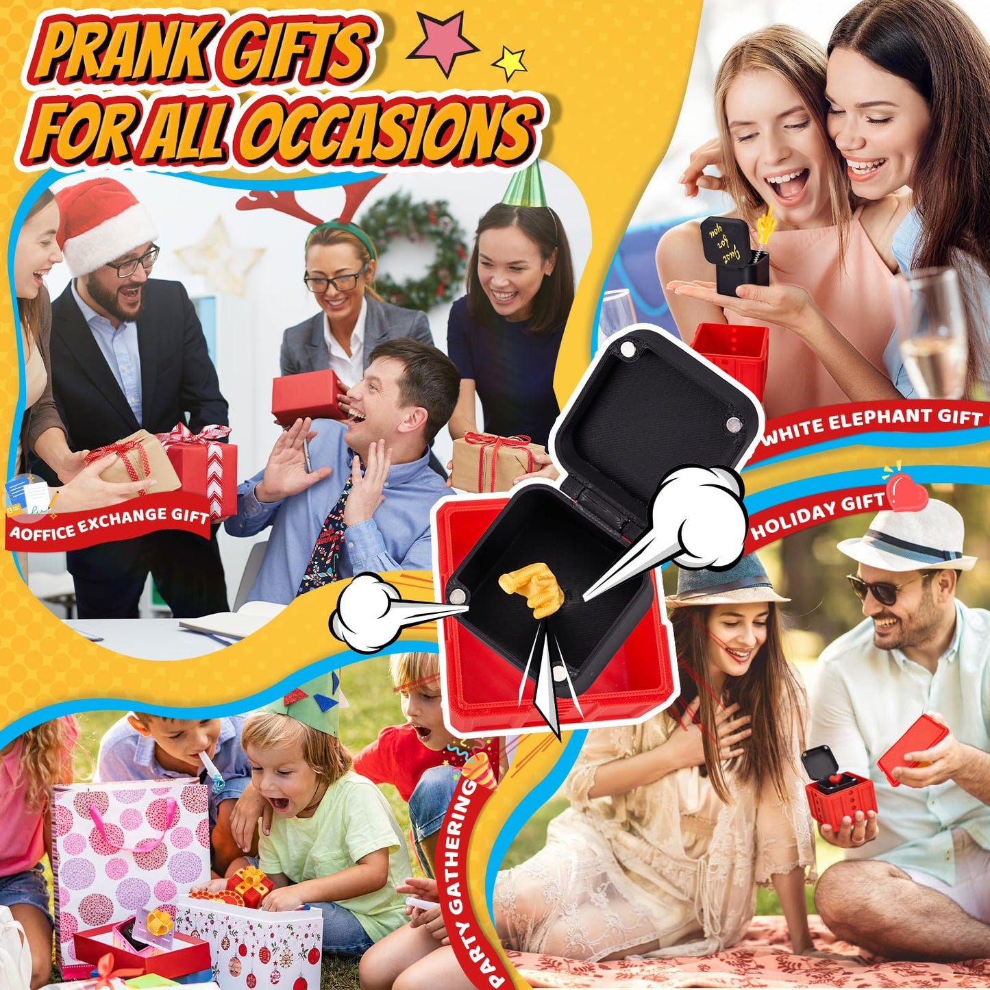 Aodomis 3.74 Inch Gotcha Box Prank with Surprise Finger, Annoying Gift Box with Finger,3D Printed Prank Gift Box with Screws & Pop Up Finger, La Puta Caja Broma Birthday Gifts for Friends Her/Him