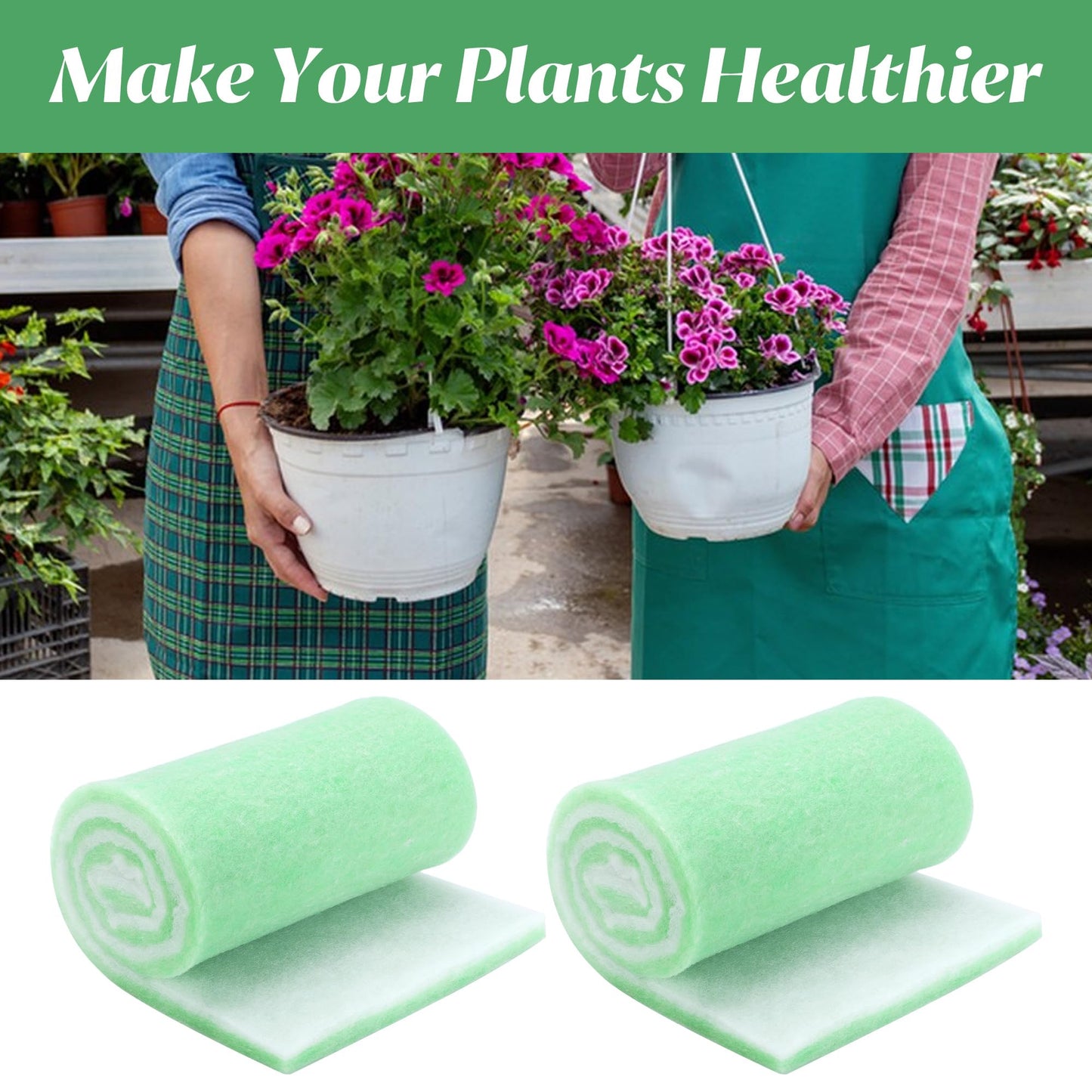 Adnee 2 Pack Flower Pot Filler Insert, 47.2" x 11.8" Soil Saver for Tall Planters, Lightweight Drainage Material & Plant Riser for Large Pots, Prevent Root Rot & Reduce Pot Weight - Cut to Fit
