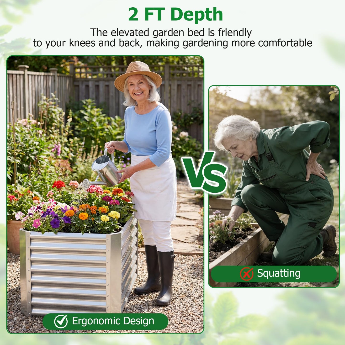 Giantex 4 x 2 x 2 FT Galvanized Raised Garden Bed, Rectangular Metal Planter Box with Open-Ended Base for Sapling Vegetable Flower Fruit, Outdoor Plant Container Kit for Patio & Lawn, Sliver