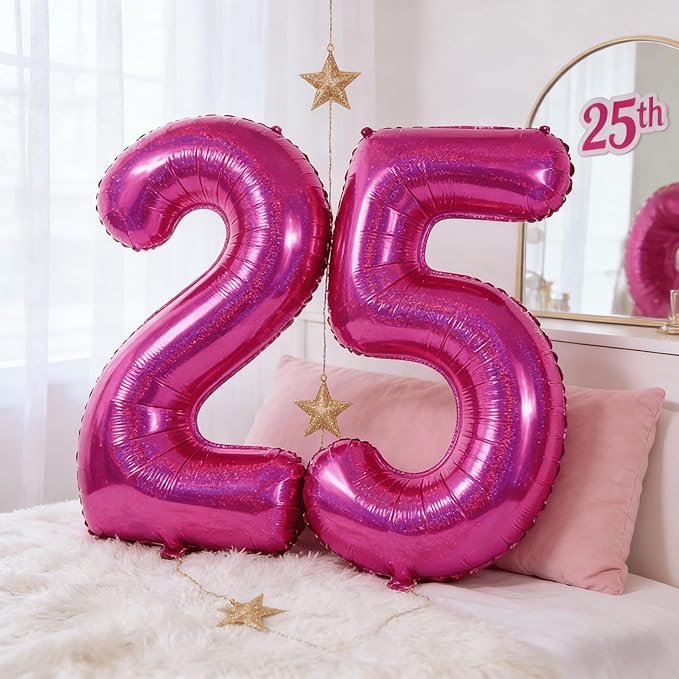 Laser Hot Pink 9 Balloon, Number Balloons 40 Inch, 9th Giant Birthday Decorations for Girls,19th 29th Party Decorations Supplies, Number 9 Balloon