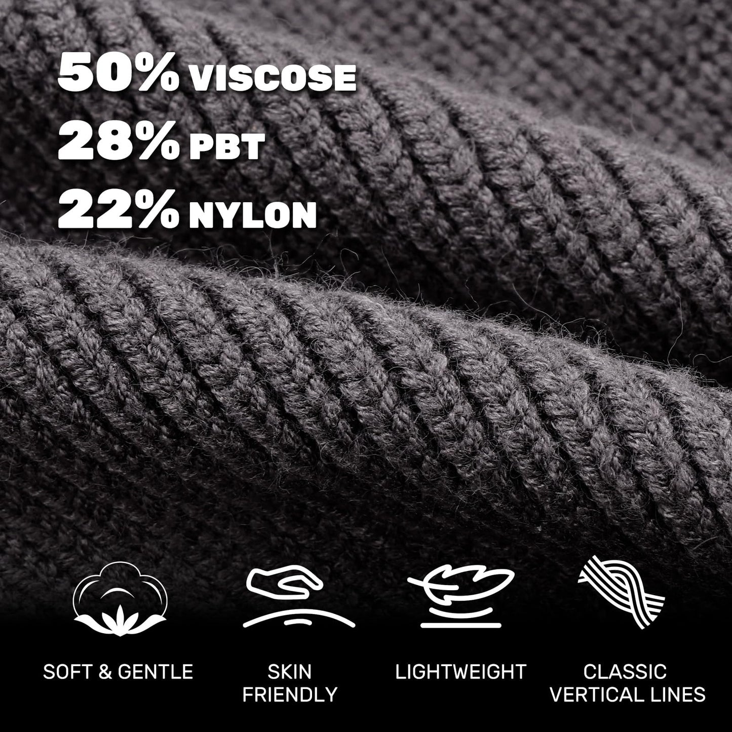 OKKLE Unisex LED Beanie with Light, USB Rechargeable Headlamp Hat, Winter Gifts for Men Women Husband Him Dark Grey