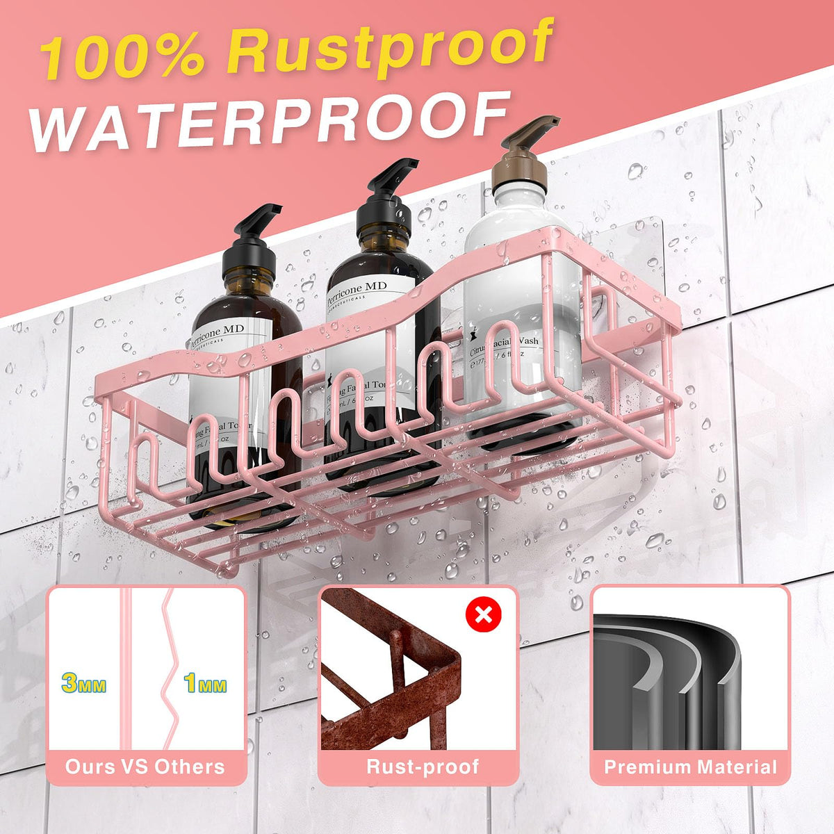 5 Pack Rustproof Stainless Steel Shower Caddy (5 Count)