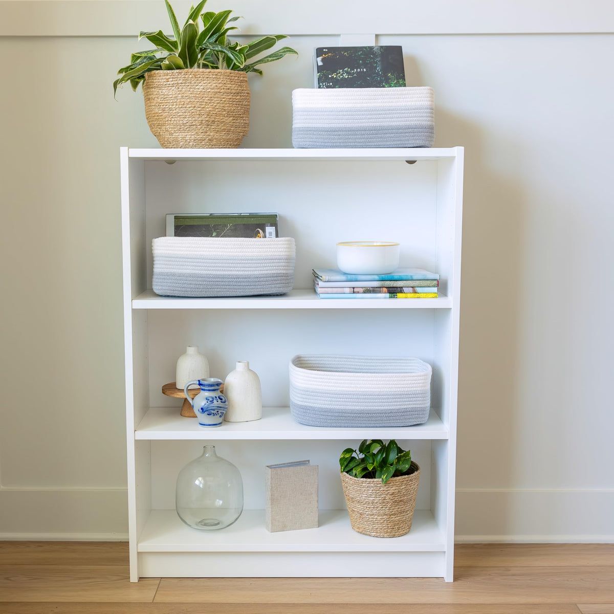 13.5”x8.5”x5.5” Rectangle Storage Baskets for Shelves 3 Pack (3 Count)
