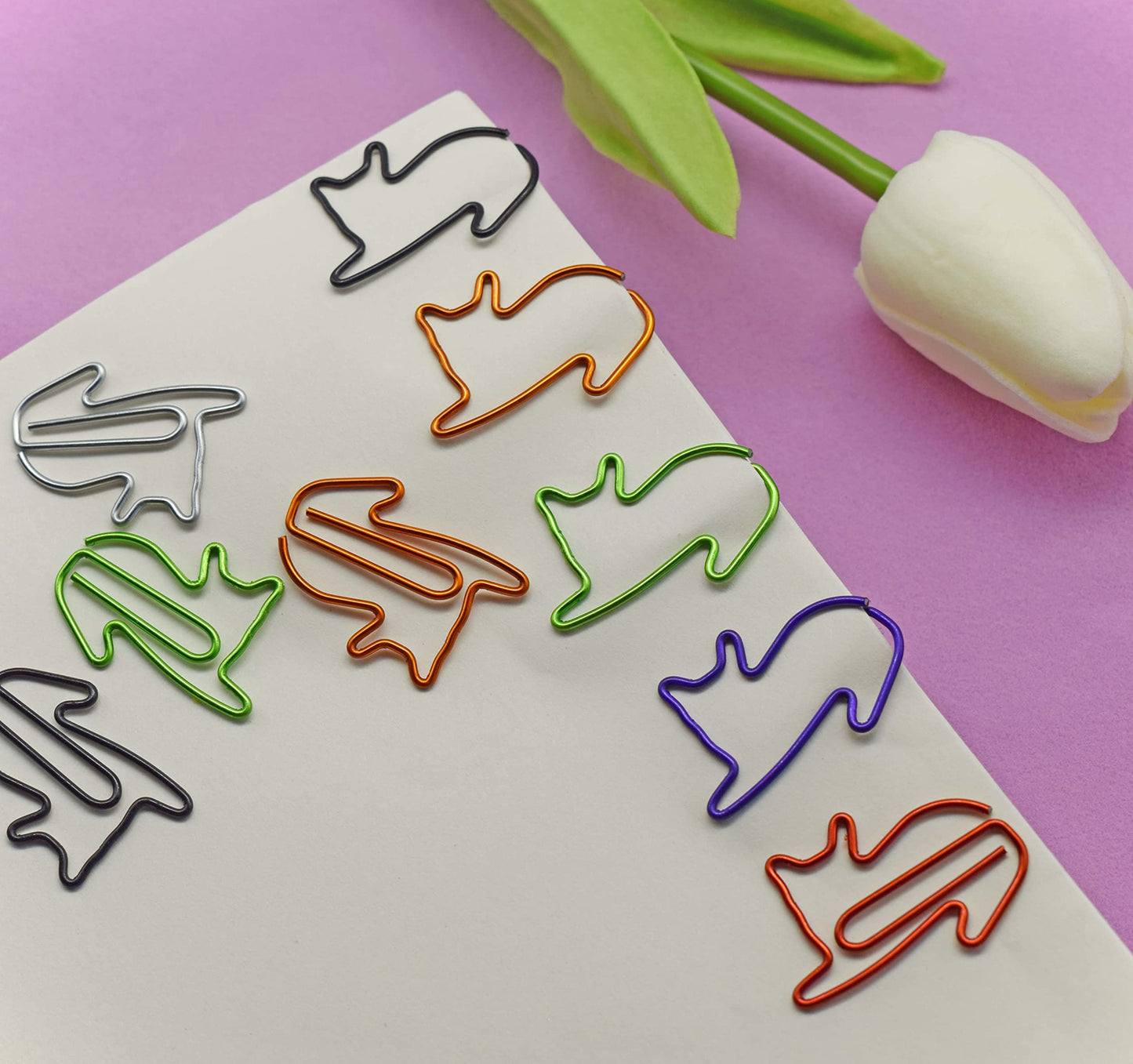 100 pcs Cat Paper Clips Cute Decorative Paperclips, Cat Lover Gifts for Women, Fun Office Supplies for Cat Lovers