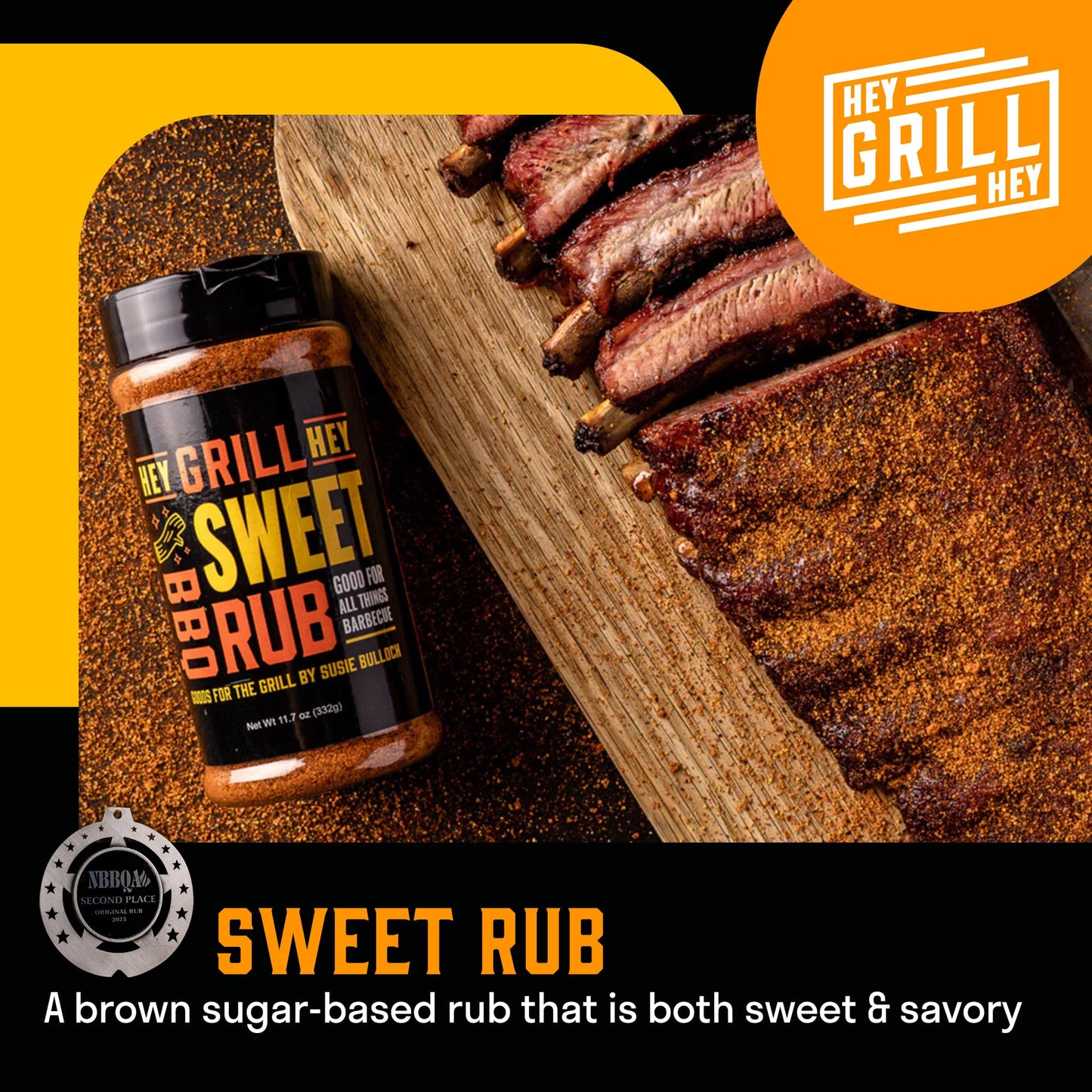 Hey Grill Hey | BBQ Seasoning and Barbeque Sauce Gift Set | Seasoning Set | Beef Rub, Sweet Rub, Everything Barbecue Sauce | Backyard BBQ Hero Trio