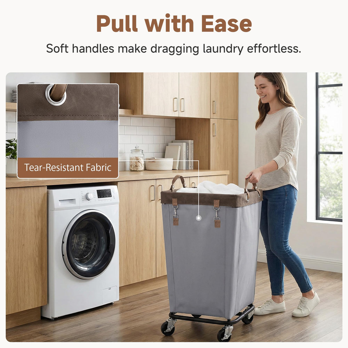 160L Laundry Basket with Wheels