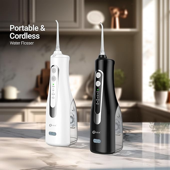 Cordless Oral Irrigator Water Flosser for Teeth, Gums & Braces - 4 Modes, 300ML Tank, 360° Rotatable Nozzle, IPX7 Waterproof, USB Rechargeable 2000mAh Battery for Home & Travel (M149 Pro - Black)
