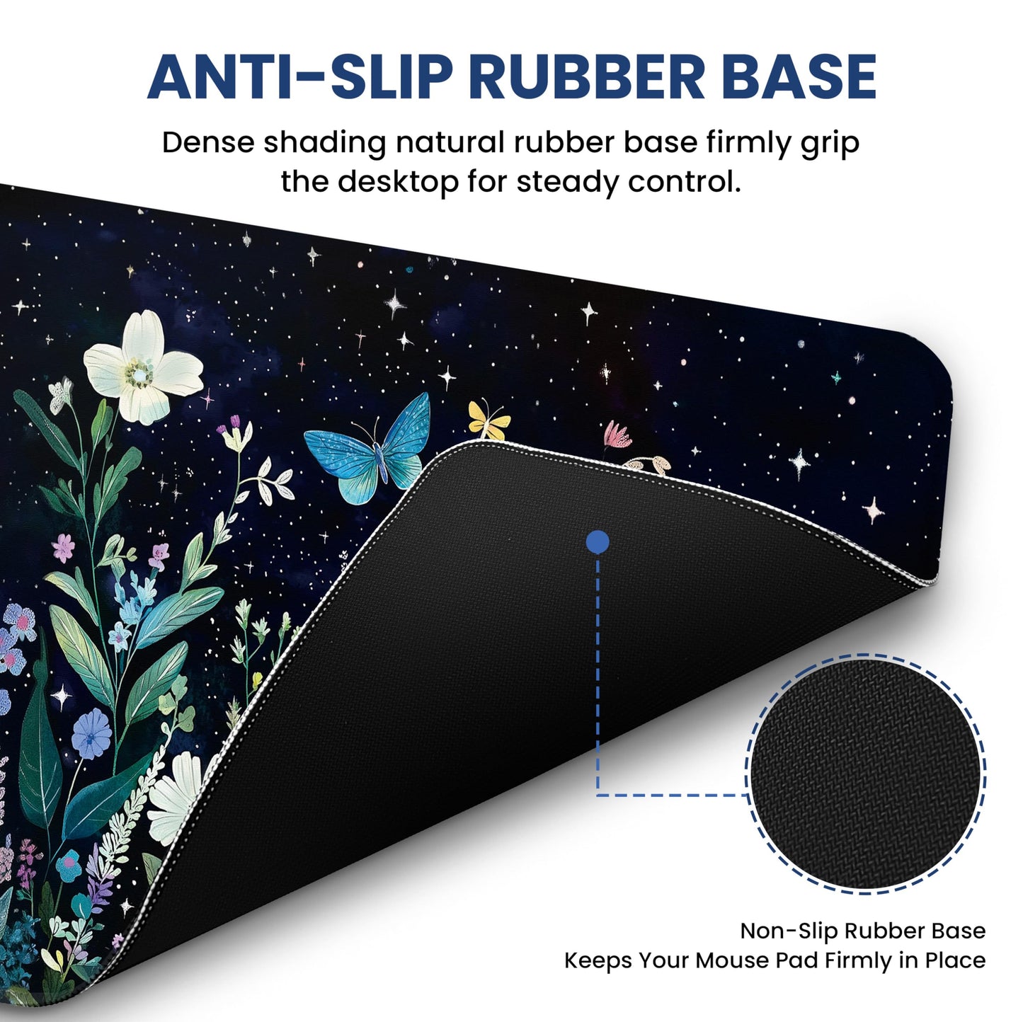 Large Mouse Pad for Desktop, Cute Desk Mat Pad Protector for Work & Gaming, Aesthetic Pretty Anti-Slip Laptop Blotter Cover for Office School Home Supplies, Celestial, 31.5" x 11.8"