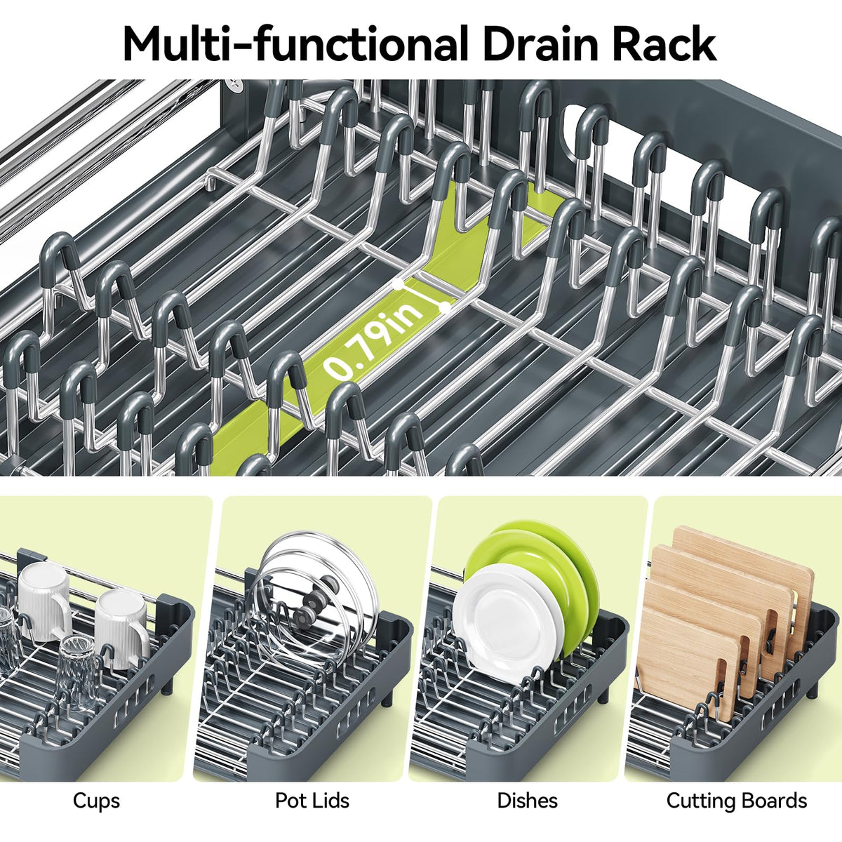 Extendable Stainless Dish Drying Rack for Kitchen Counter