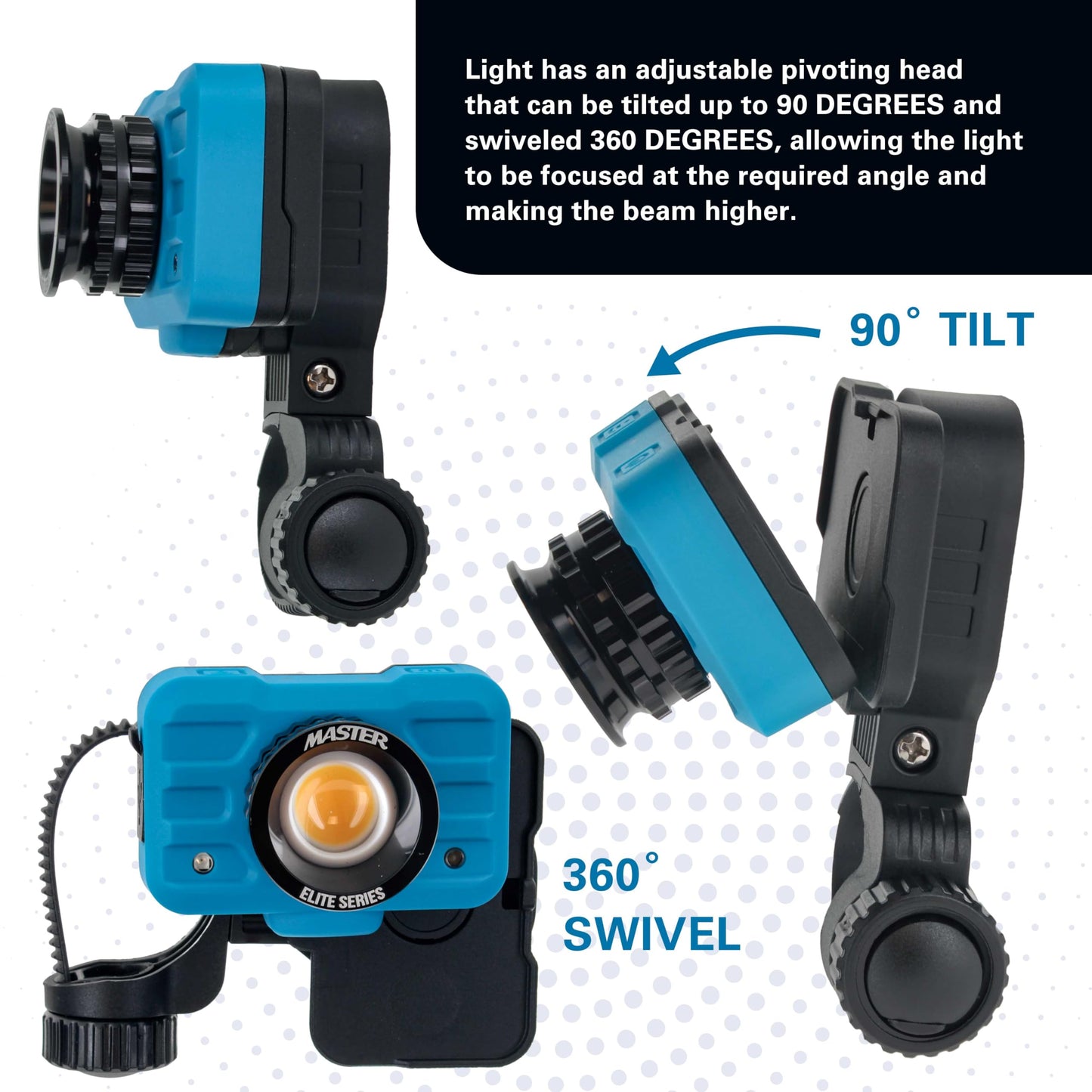 Master Elite Rechargeable Spray Gun Mount Color Match Light, 500 Lumen LED, CRI 95+ - Replicates Natural Sunlight, Illuminates Paint Surface Sprayed, Ensures Even Coverage - Automotive Repair Coating