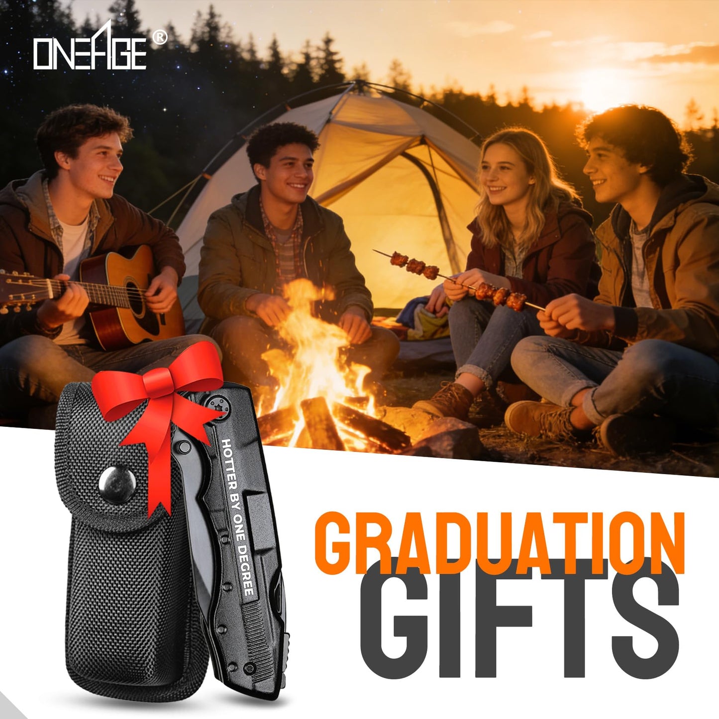 Graduation for Him Gifts, “HOTTER BY ONE DEGREE” Multitool Knife, Practical College Graduation Decorations 2026, Masters Degree Grad Gifts, Gift for Son Graduate Students Camping, Hiking, Fishing