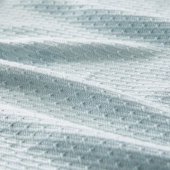 Madison Park Soft Certified 100% Egyptian Cotton Breathable Cozy Blanket, Premium Waffle Knit Classic Design Luxury All Season Lightweight Cover for Bed, Couch and Sofa, Twin, Light Blue
