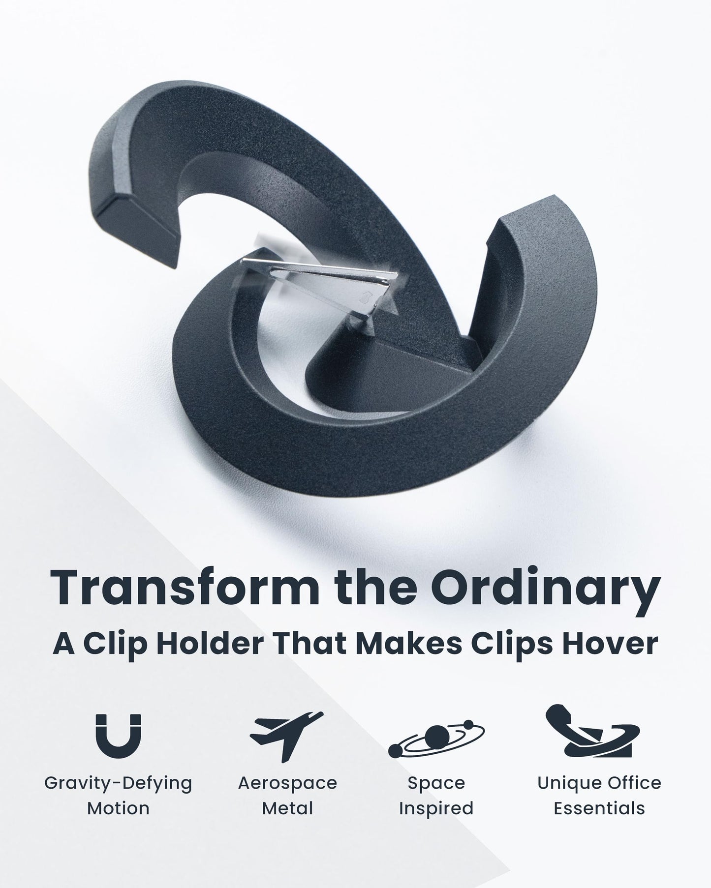 novium Shuttleport, Space-themed Magnetic Clip Holder, A clip holder that Makes Clip Hover, Unique Office Desk Decor for Space Lovers (Standard Version)