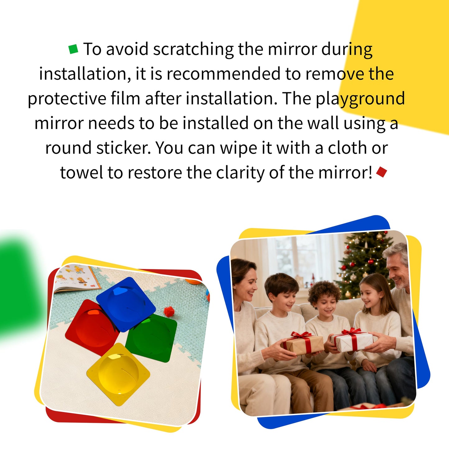 Whimtoyland 4 Pcs Sensory Wall Mirror Acrylic Bubble Mirror Wall Decoration for Kids Classroom Kindergarten Sensory Room Science Classroom Decompression Space (10 x 10 Inch,Red,Yellow,Green,Blue)