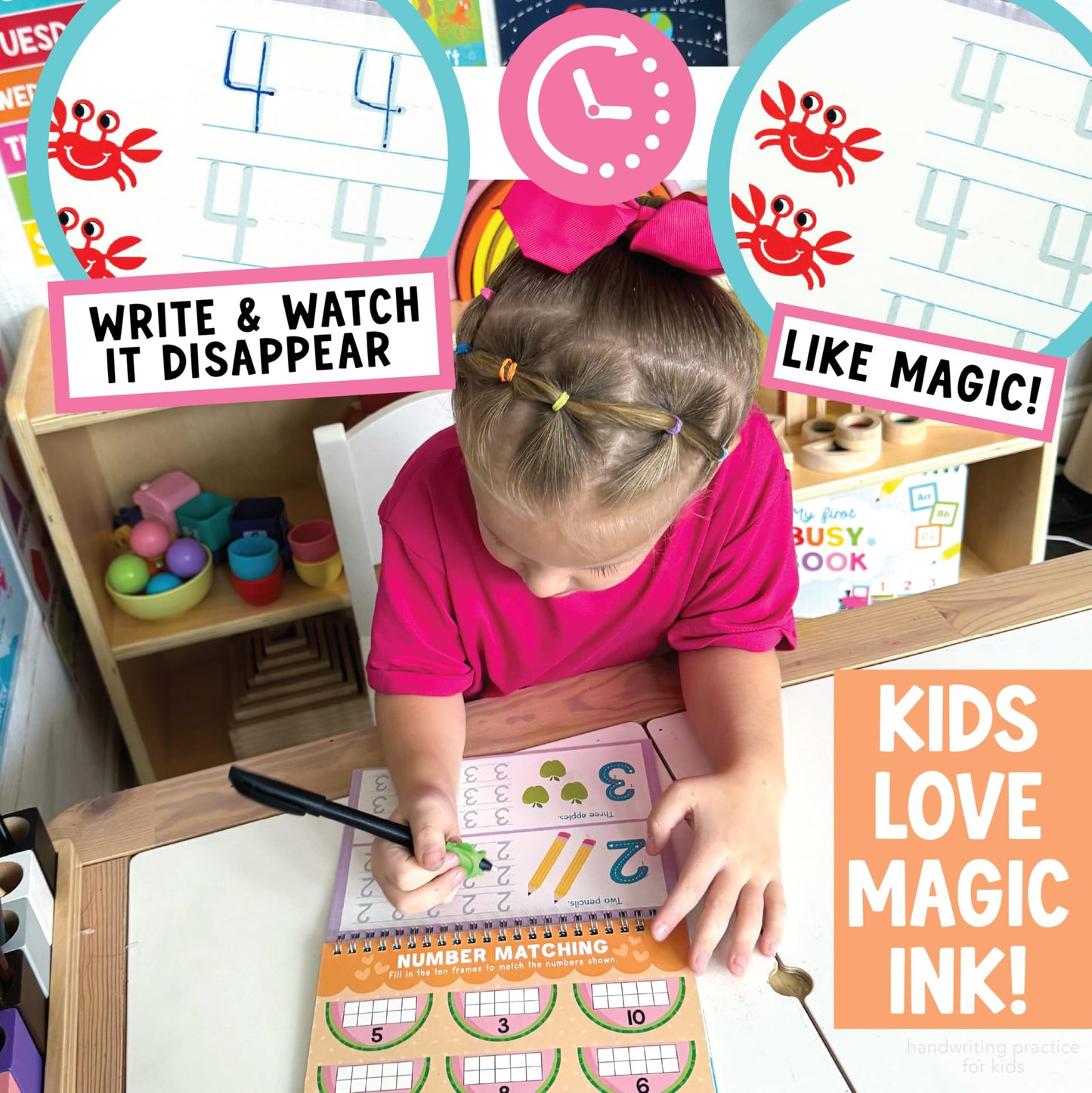 Hadley Designs Magic Grooved Writing Practice for Kids- Preschool Learning Activities, Letter Tracing for Kids Ages 3-5, Magic Book Handwriting Practice, Kindergarten Workbooks, Pre K Graduation Gifts