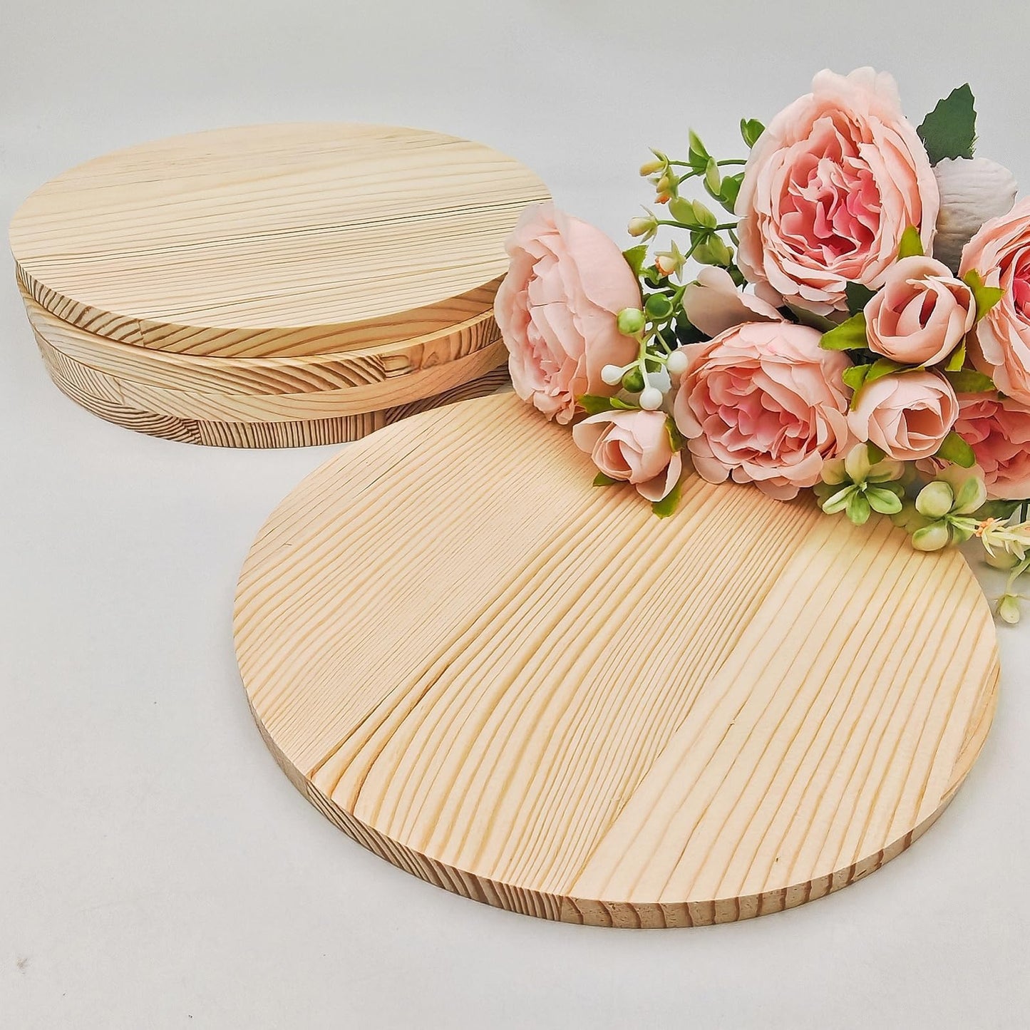 5PCS Pine Circle Plaque, 7.9x0.4in Blank Unfinished Round Wooden Circles Plaques for Craft Projects, Engraving, Wood Burning, Painting