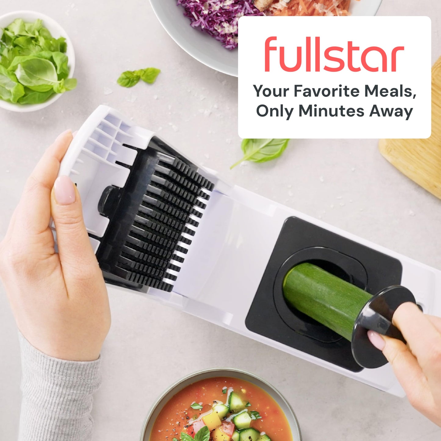 Fullstar The Original Pro Chopper - Vegetable Chopper and Dicer, Food Chopper with Container, Fruit Cutter, Kitchen Gadgets & Gifts, Home Essentials (2 in 1, White)