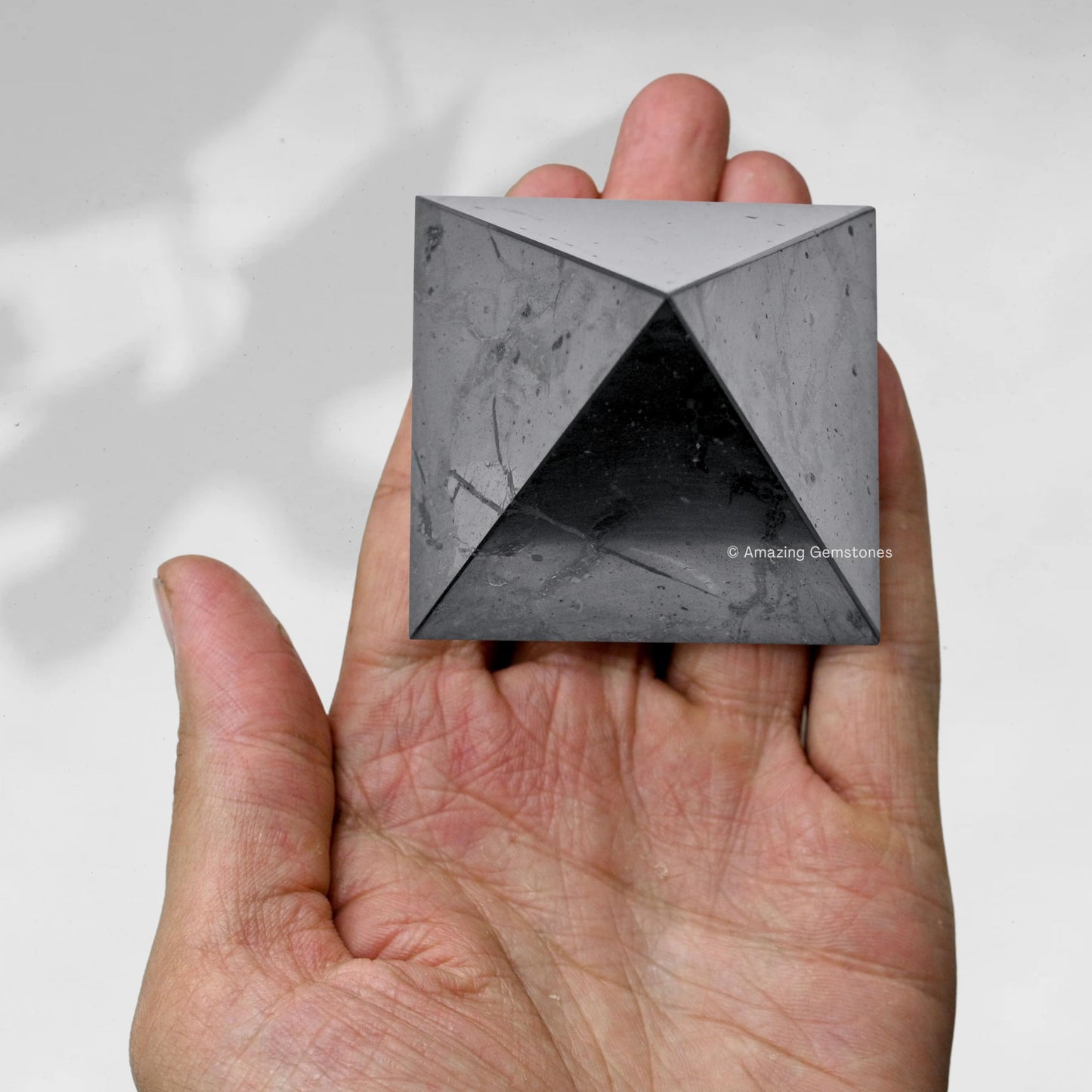Amazing Gemstone Shungite Pyramid Crystal Healing Stones - 2" Great Pyramid Figurine of Natural Stone Pyramid for Meditation, Reiki, Chakra Balancing and Crystal Pyramids Grid