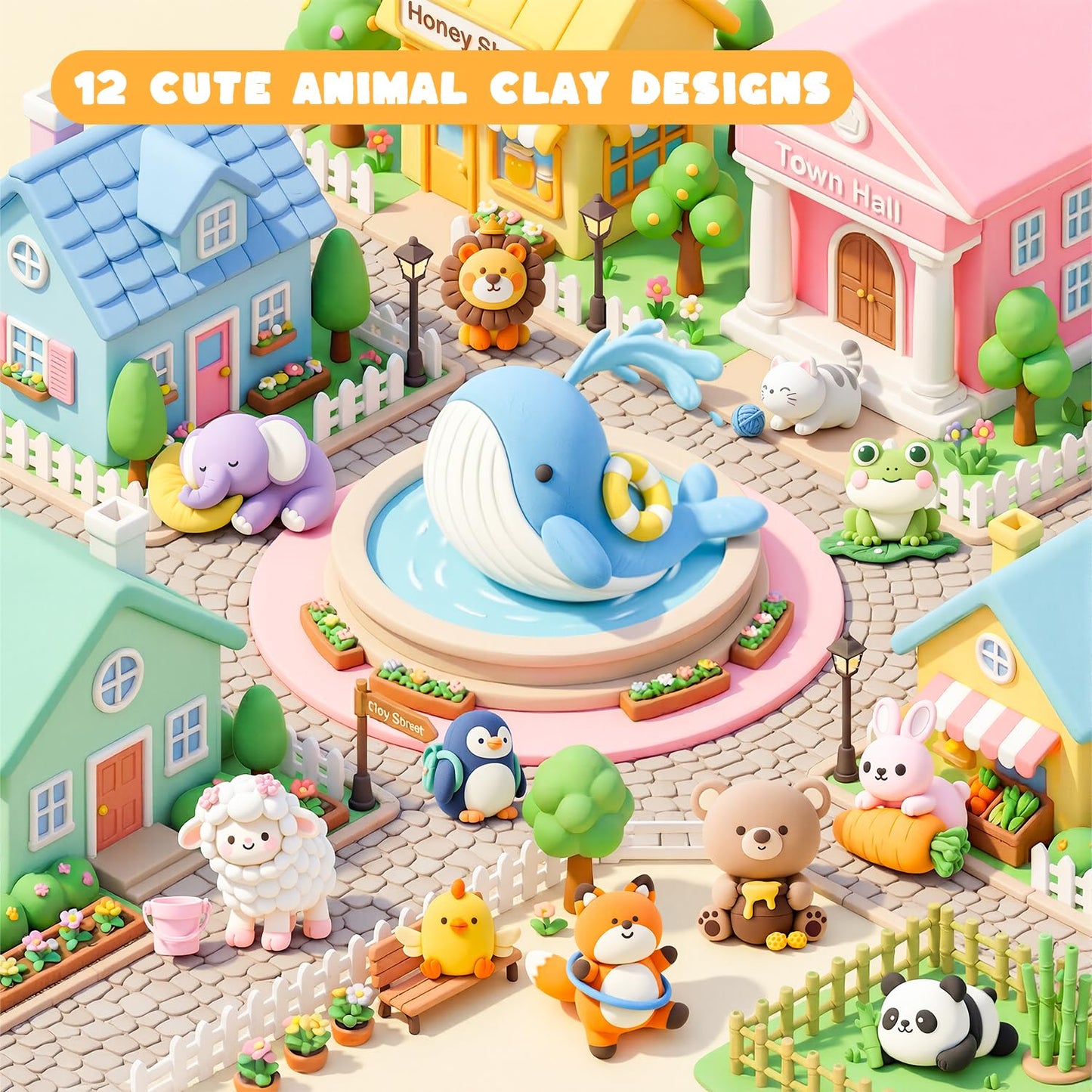 Shuttle Art Air Dry Clay for Kids - Zoo Town, 55 PCS Modeling Clay Kit with Sculpting Tools and Tutorials, Safe & Non-Sticky, Craft Gifts for Boys & Girls