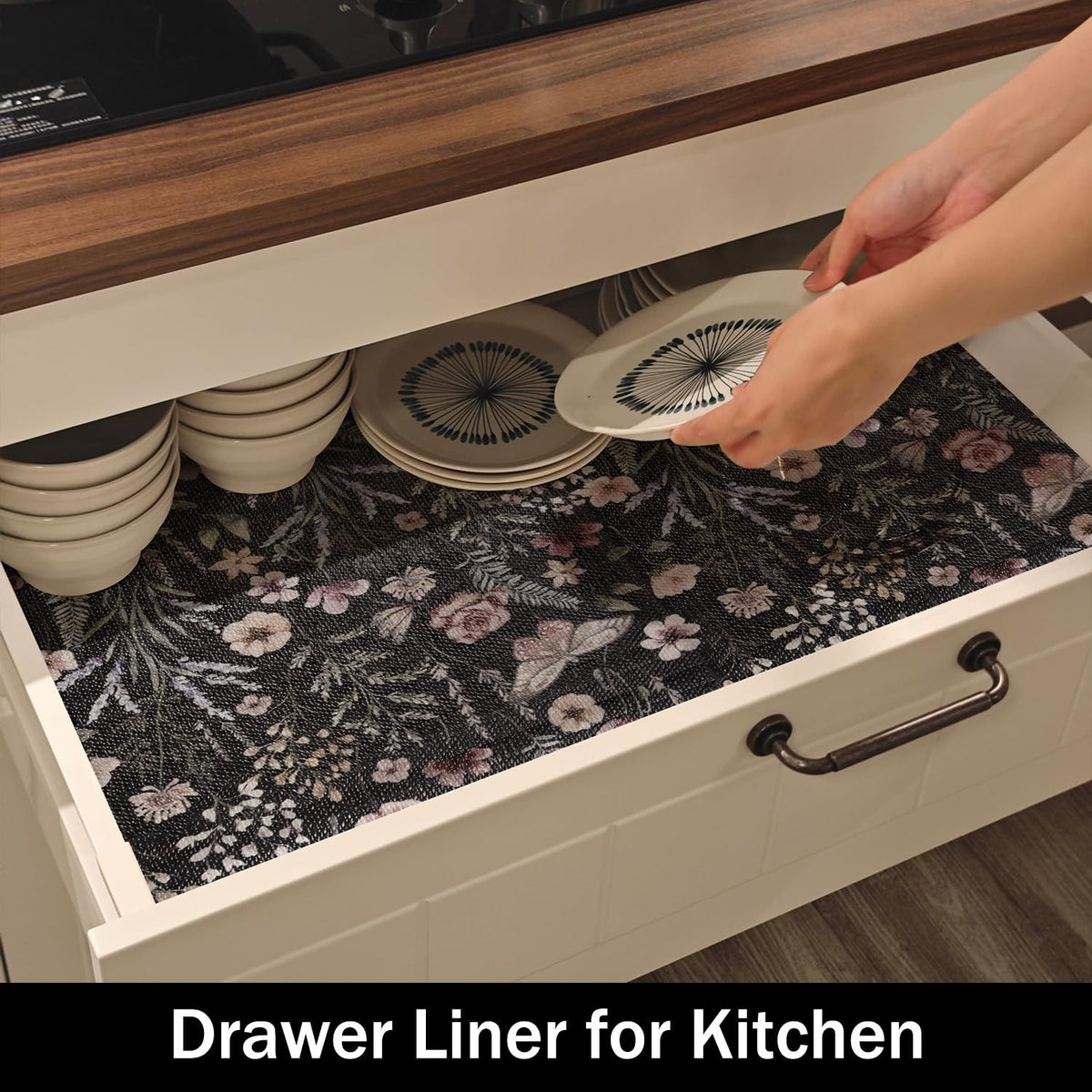 24IN x 10FT Butterfly Shelf and Drawer Liner for Kitchen Cabinets