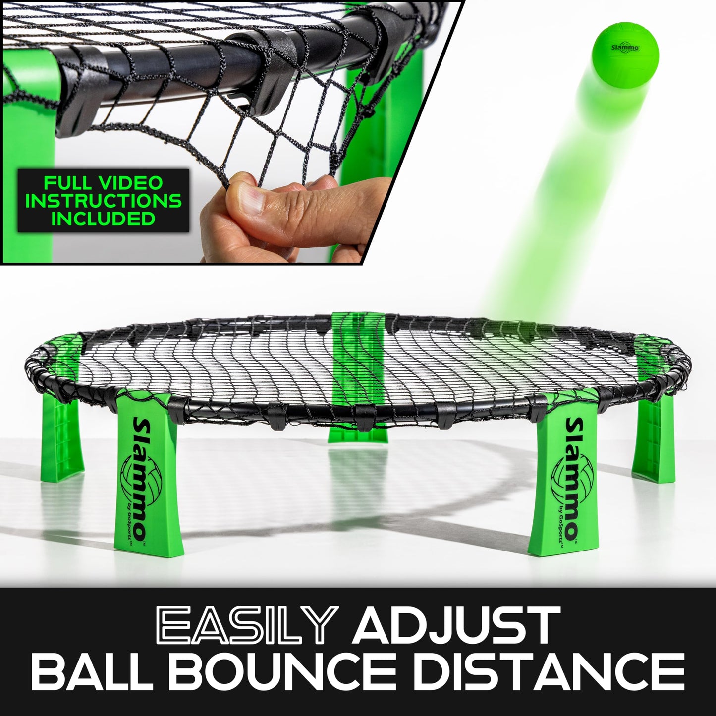 GoSports Slammo Game Set (Includes 3 Balls, Carrying Case and Rules) - Outdoor Lawn, Beach & Tailgating Roundnet Game