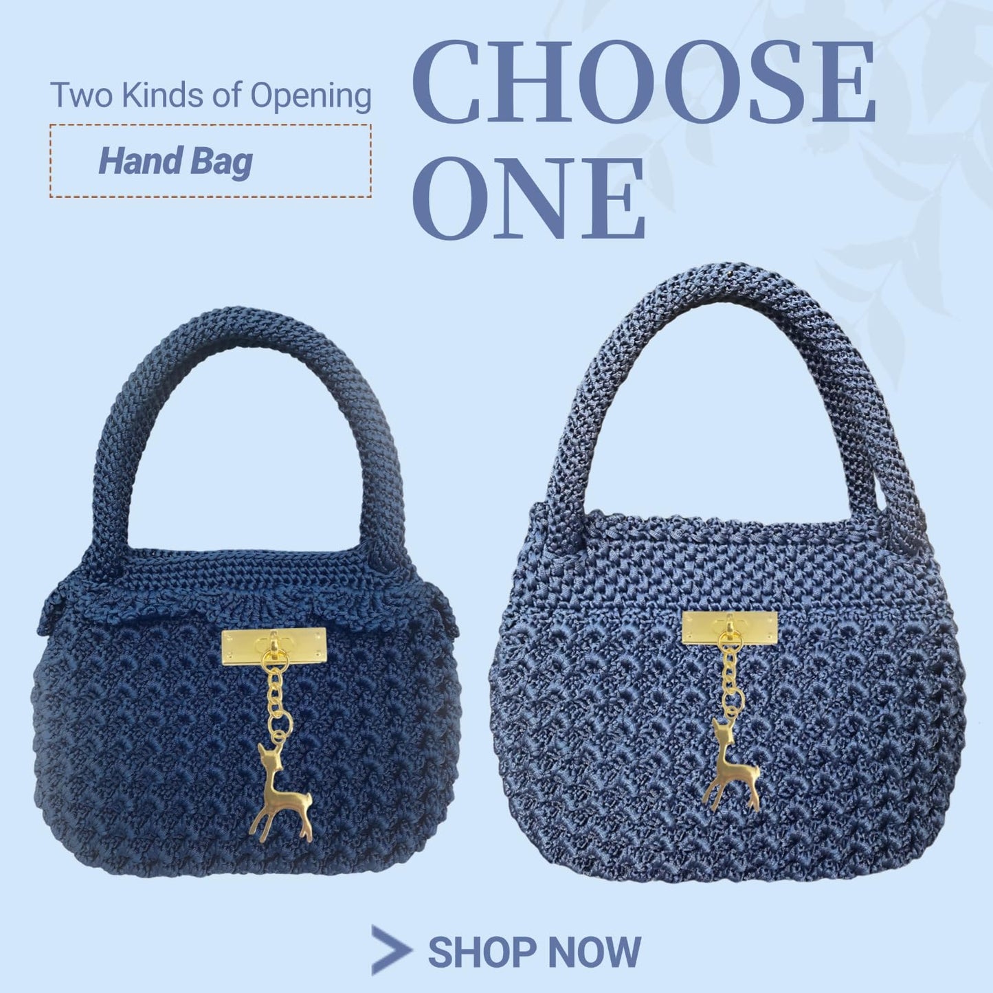 SHENJILL Phoenix Tail Bag Crochet Kit for Beginners Hand Bag Crochet Kit with Step-by-Step Videos and Written Instruction Crocheting Kits for Adults Easy Starter Yarn for Crocheting (Jeans Blue)