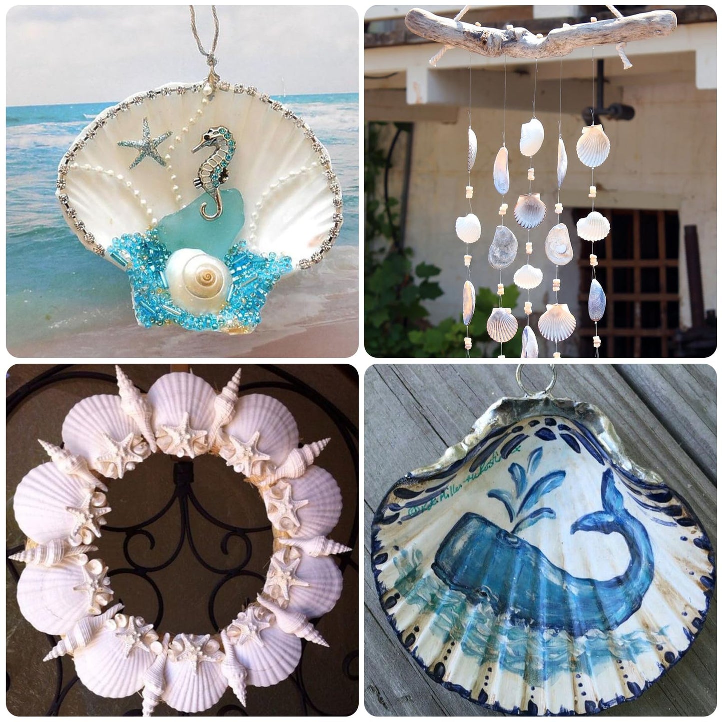 10PCS Large Natural Scallop Shells, 4''-5'' Large Shell for Crafts, DIY Painting, Baking and Beach Wedding Decorations - Large White Seashells Bulk for Ocean Themed Parties and Home Decor