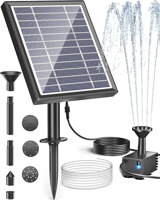 Biling 5.5W Solar Fountain Pump with Dry-Run Protection for Bird Bath