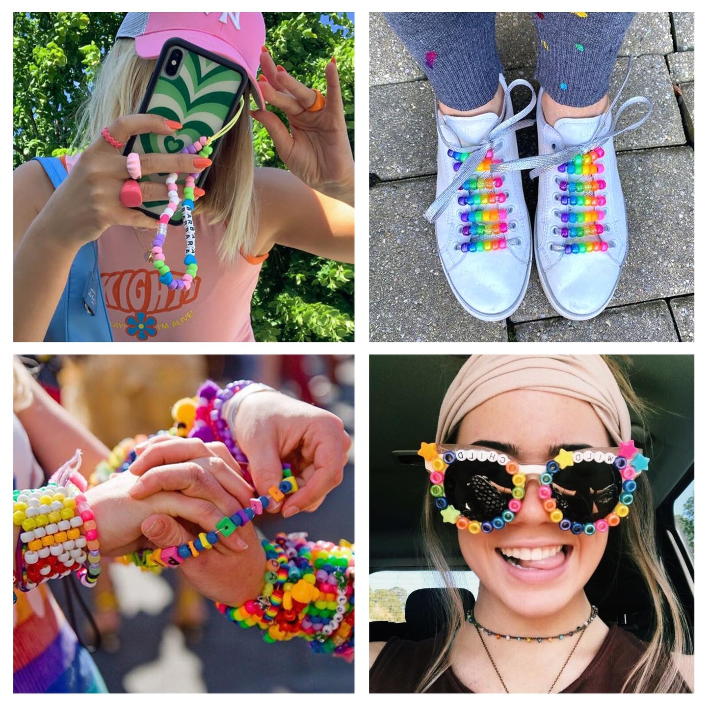 QUEFE Bracelet Making Kit 6 Boxes 120 Colors Pony Beads Kandi Beads Kit 4700pcs Kandi Starter Kit Rave Beads Friendship Bracelets with Letter Bead Pony Beads Kit for Beginners