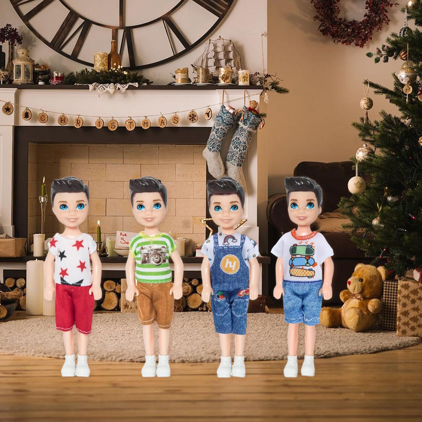 ONEST 10 Sets 5 Inch Mini Dolls with Doll Clothes Party Grown Outfits Doll Accessories for Kids
