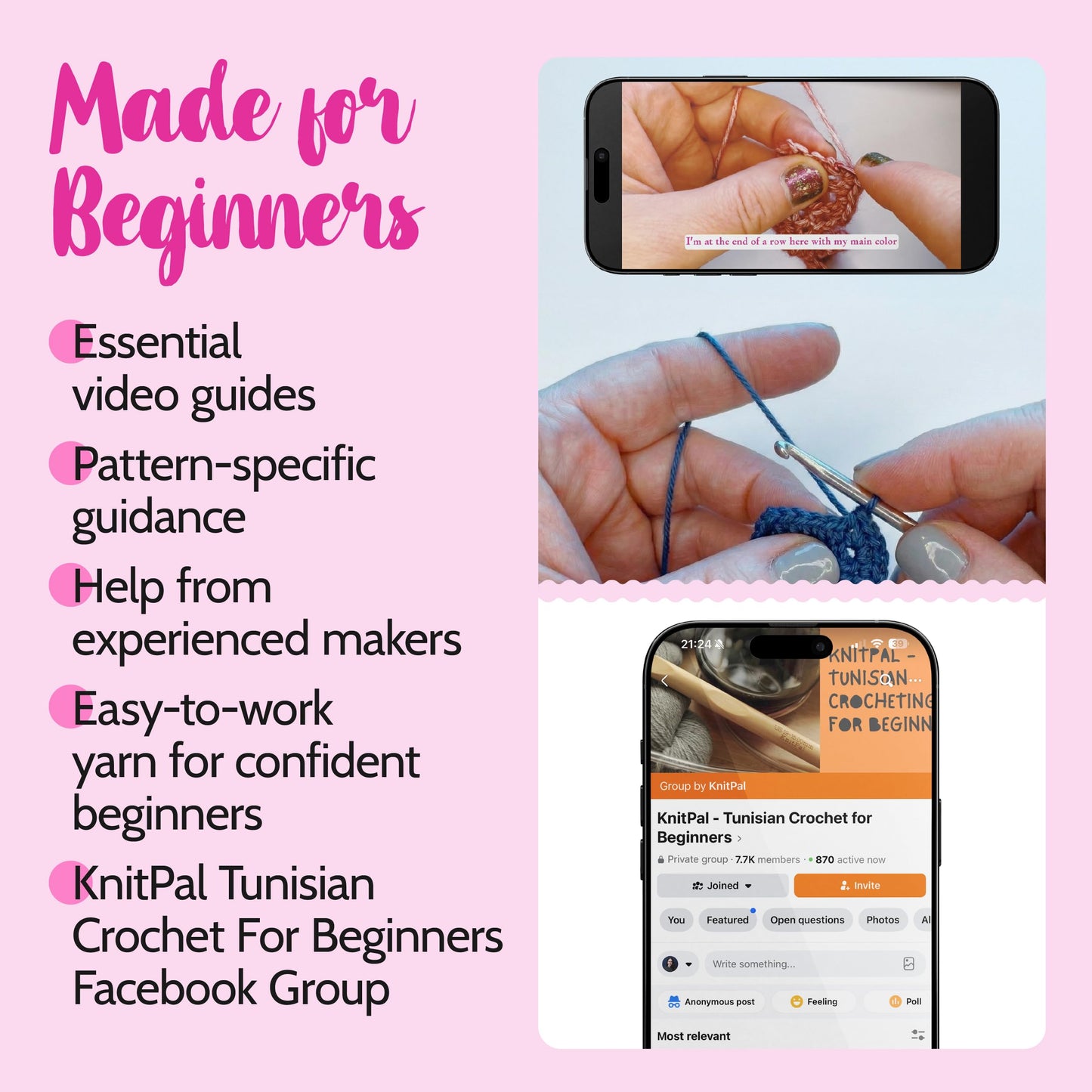 KnitPal Everyday Joy Crochet Kit for Confident Beginners – Make 4 Reusable 7.5 x 7.5 in Dishcloths – with Cotton to The Core Yarn (#3 DK), Hook, Patterns & Video Tutorials (Jean Blue + Sky Blue)