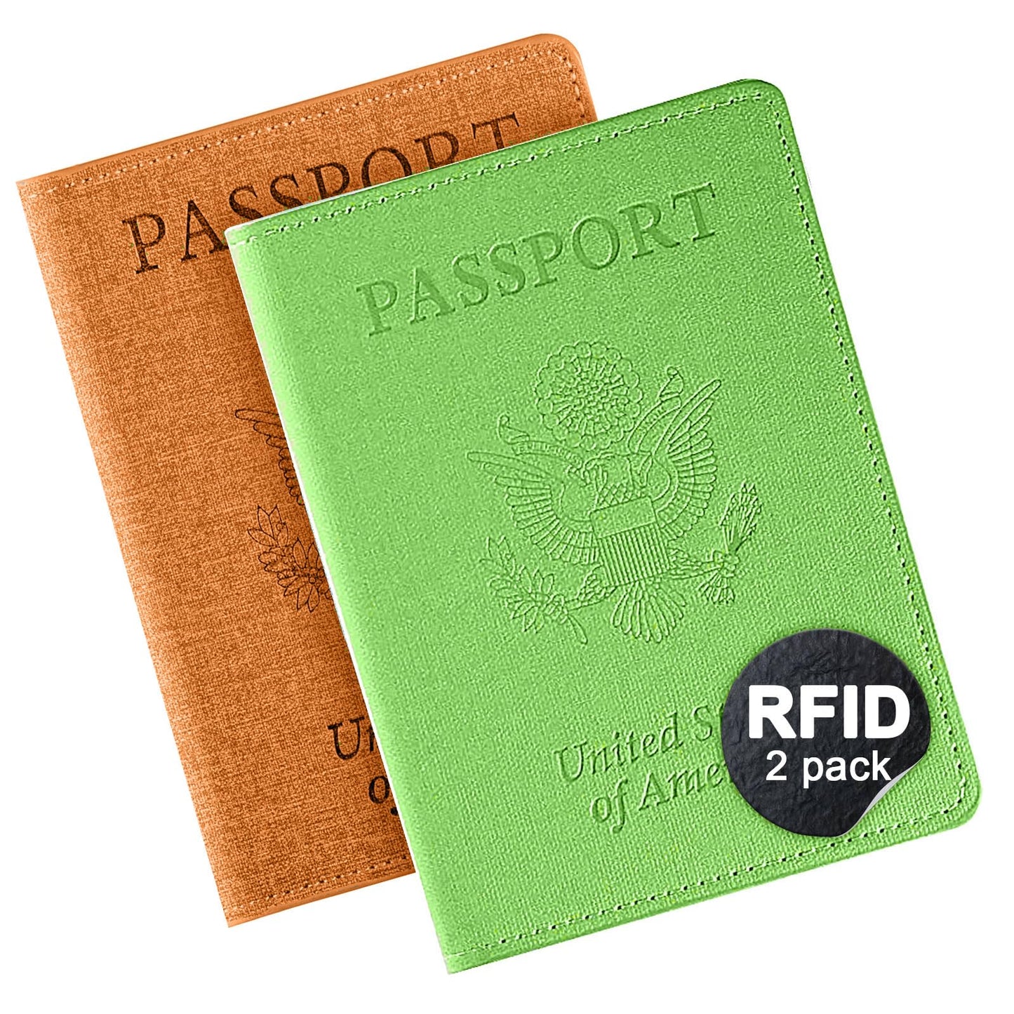 VIDIVICI 2Pack Passport Wallet, Travel Gifts, Travel Accessories - Yellow&Green